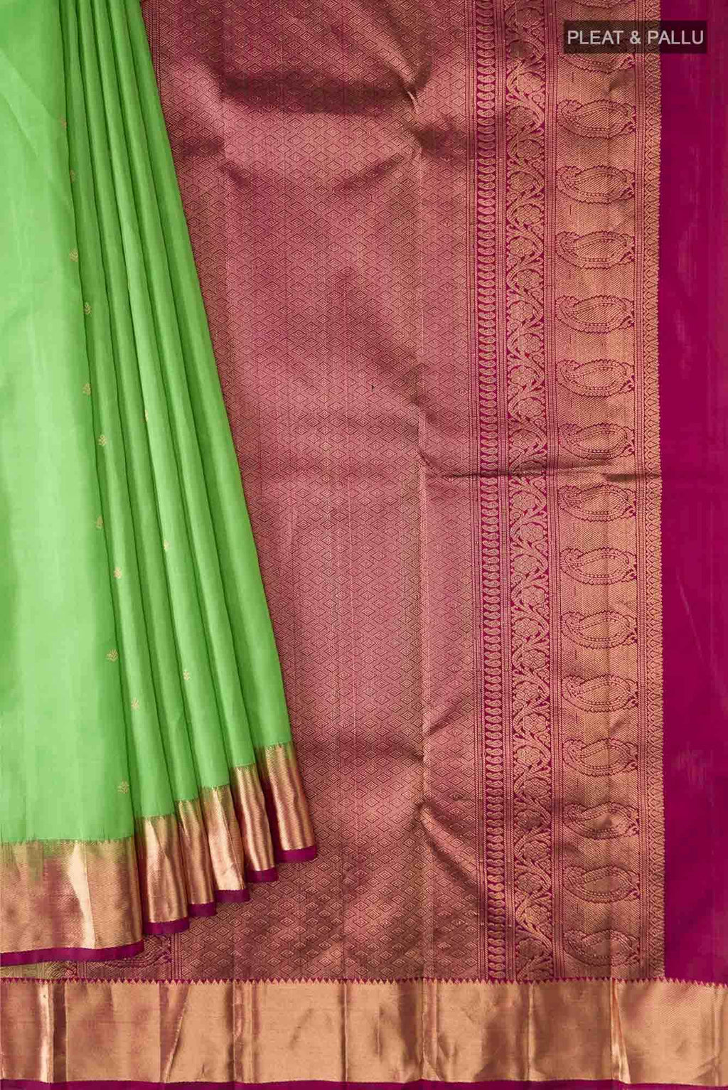 Parrot Green Kanchipuram Silk Saree