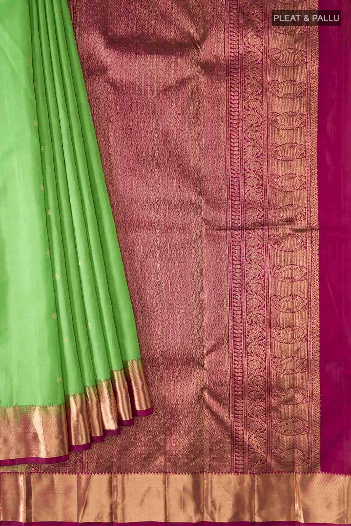 Parrot Green Kanchipuram Silk Saree