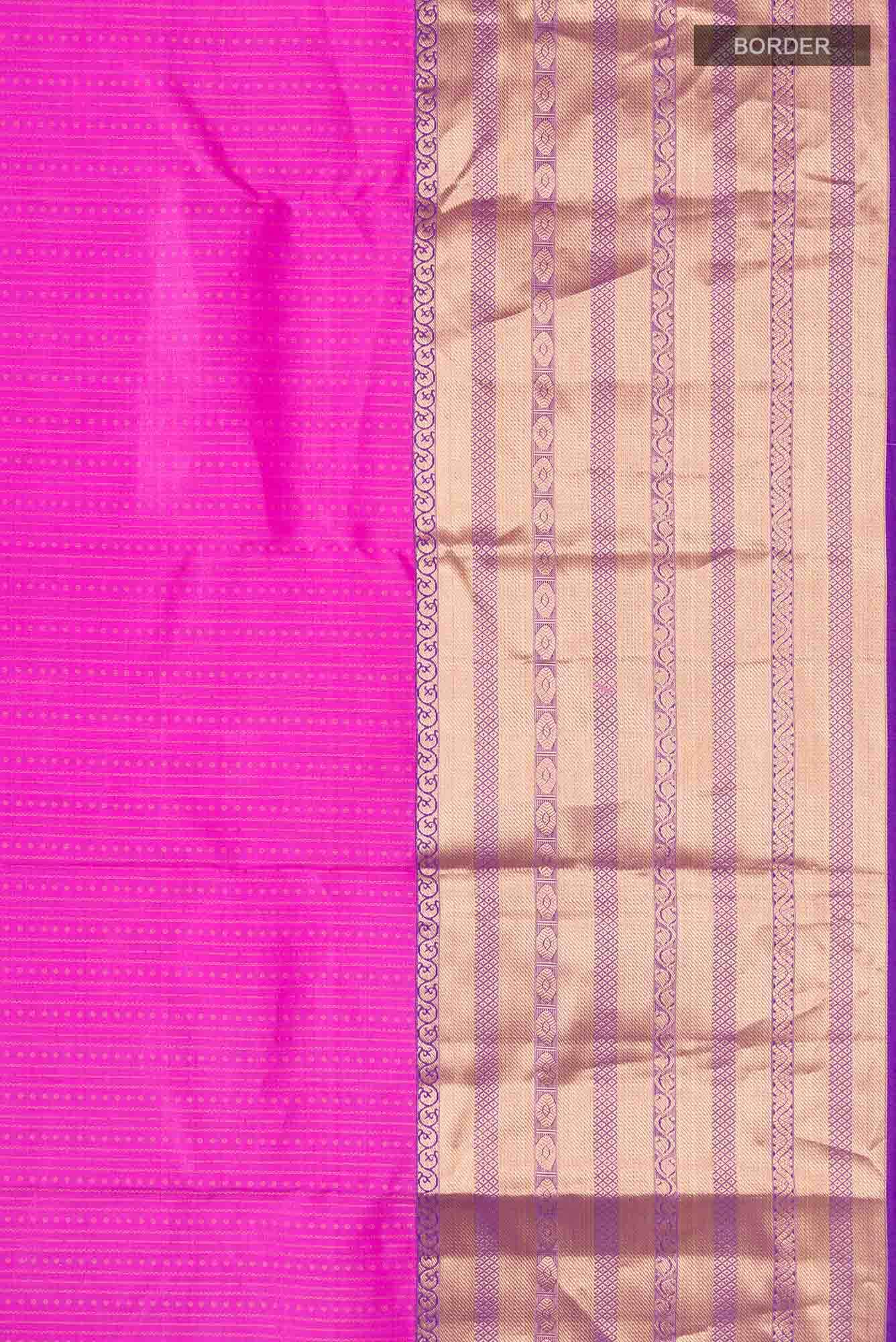 Rose pink Kanchipuram Silk Saree