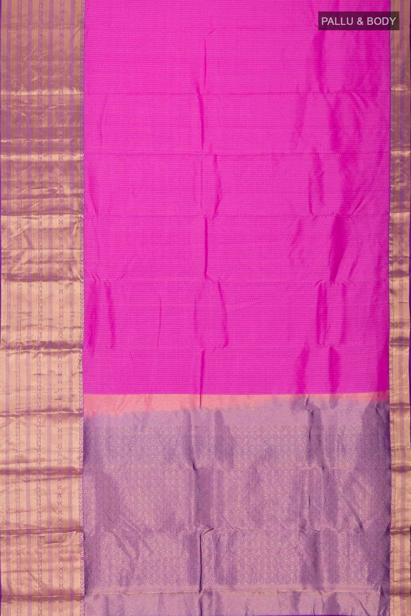 Rose pink Kanchipuram Silk Saree