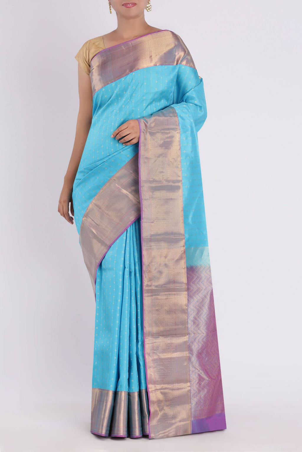 Blue Kanchipuram Silk Saree