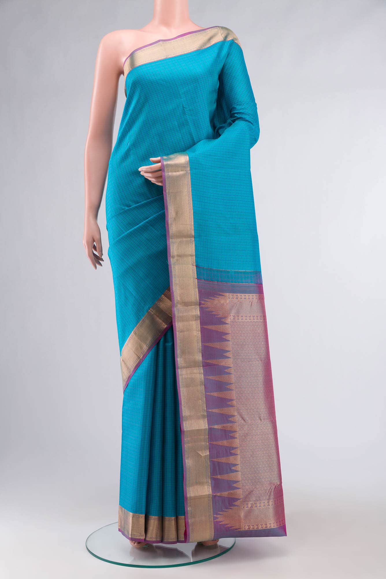 Blue Kanchipuram Silk Saree
