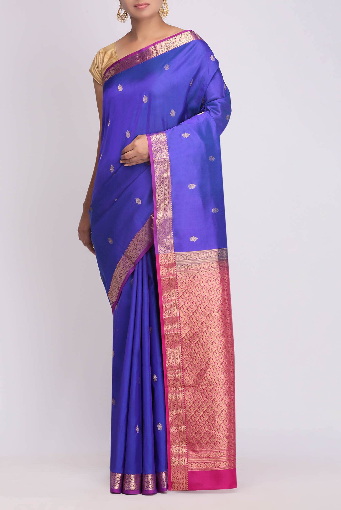 Blue Kanchipuram Silk Saree
