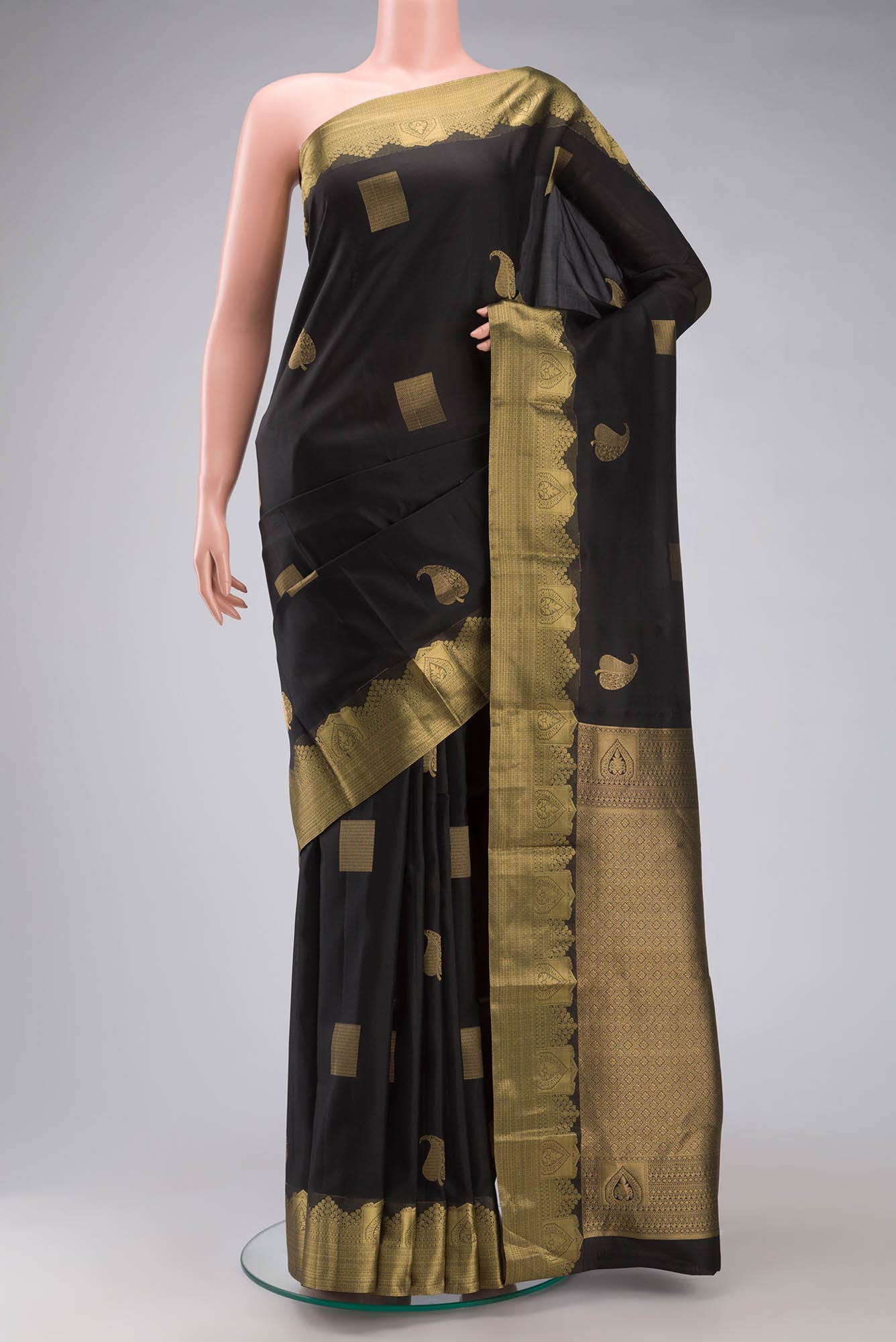 Black Kanchipuram Silk Saree