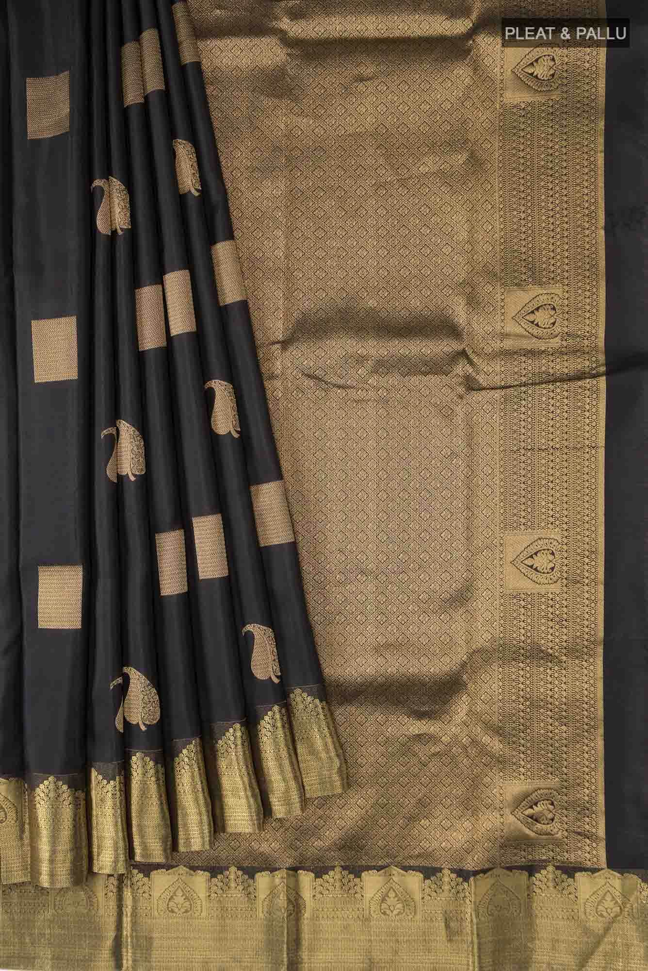 Black Kanchipuram Silk Saree
