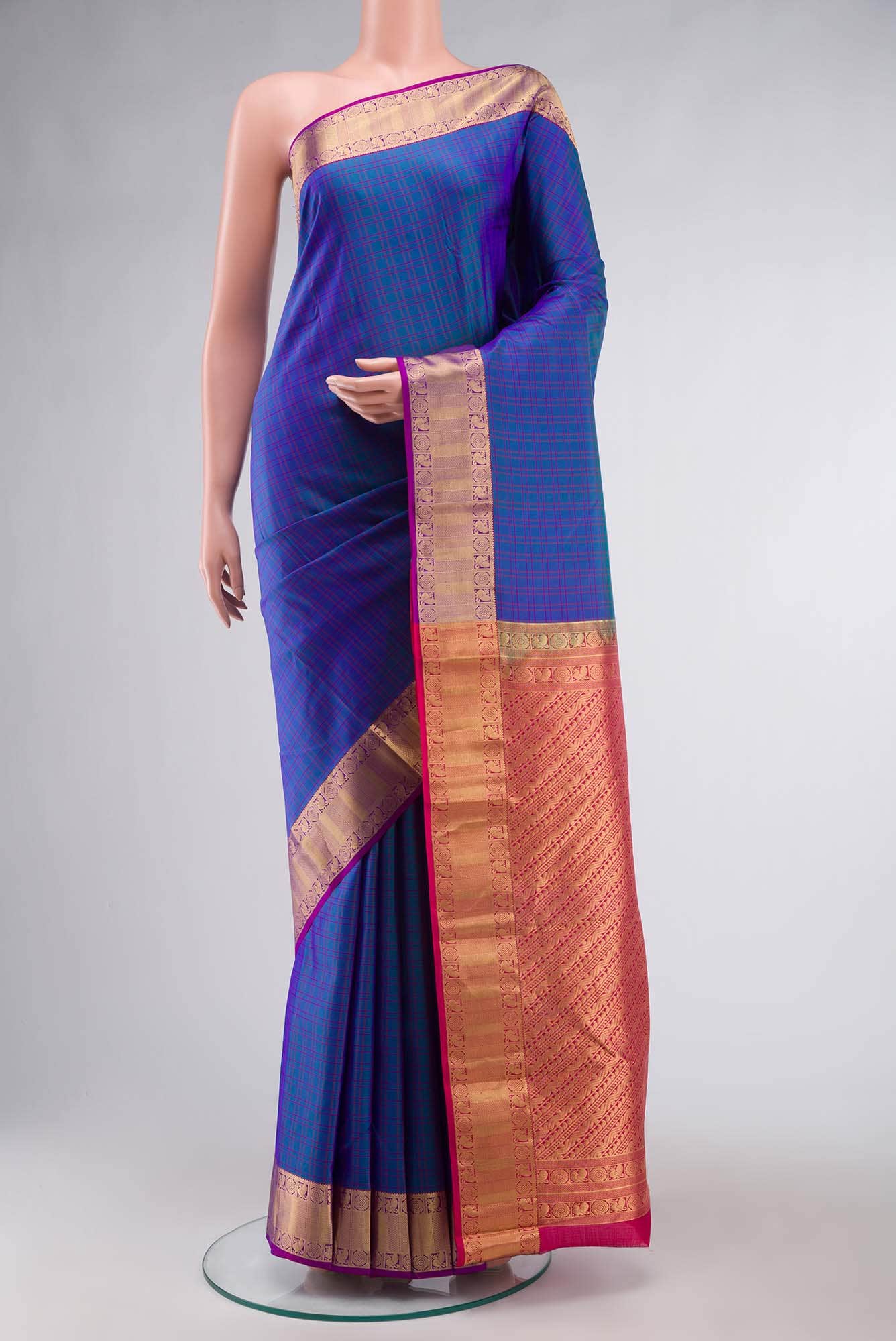 Blue Kanchipuram Silk Saree