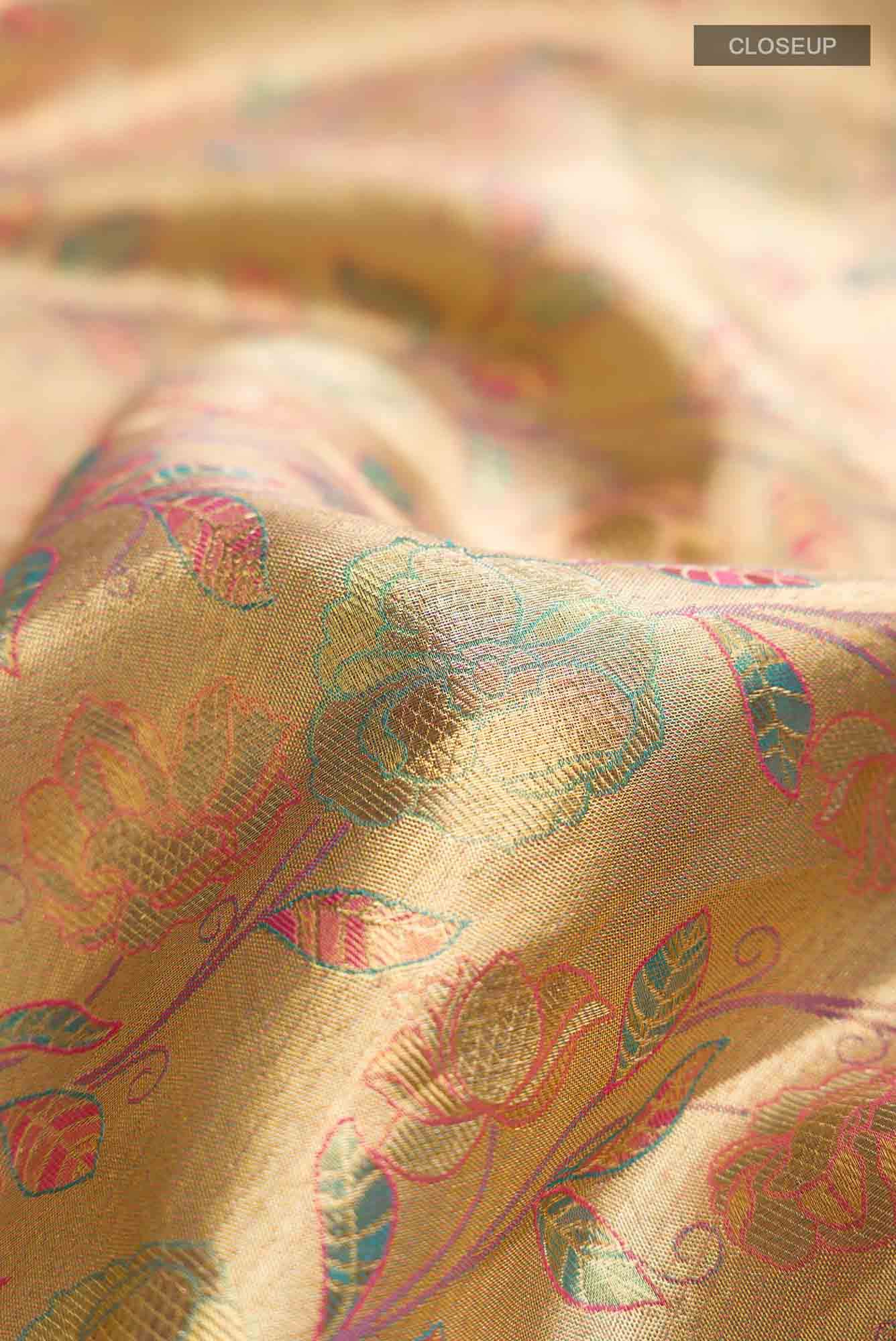 Gold Kanchipuram Tissue Silk Saree