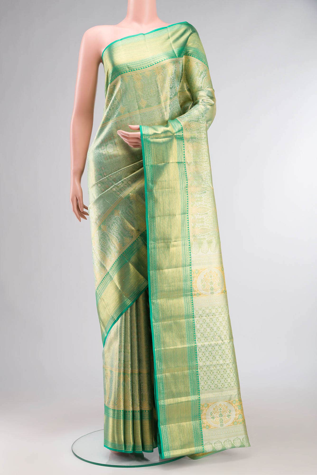 Green Kanchipuram Tissue Silk Saree