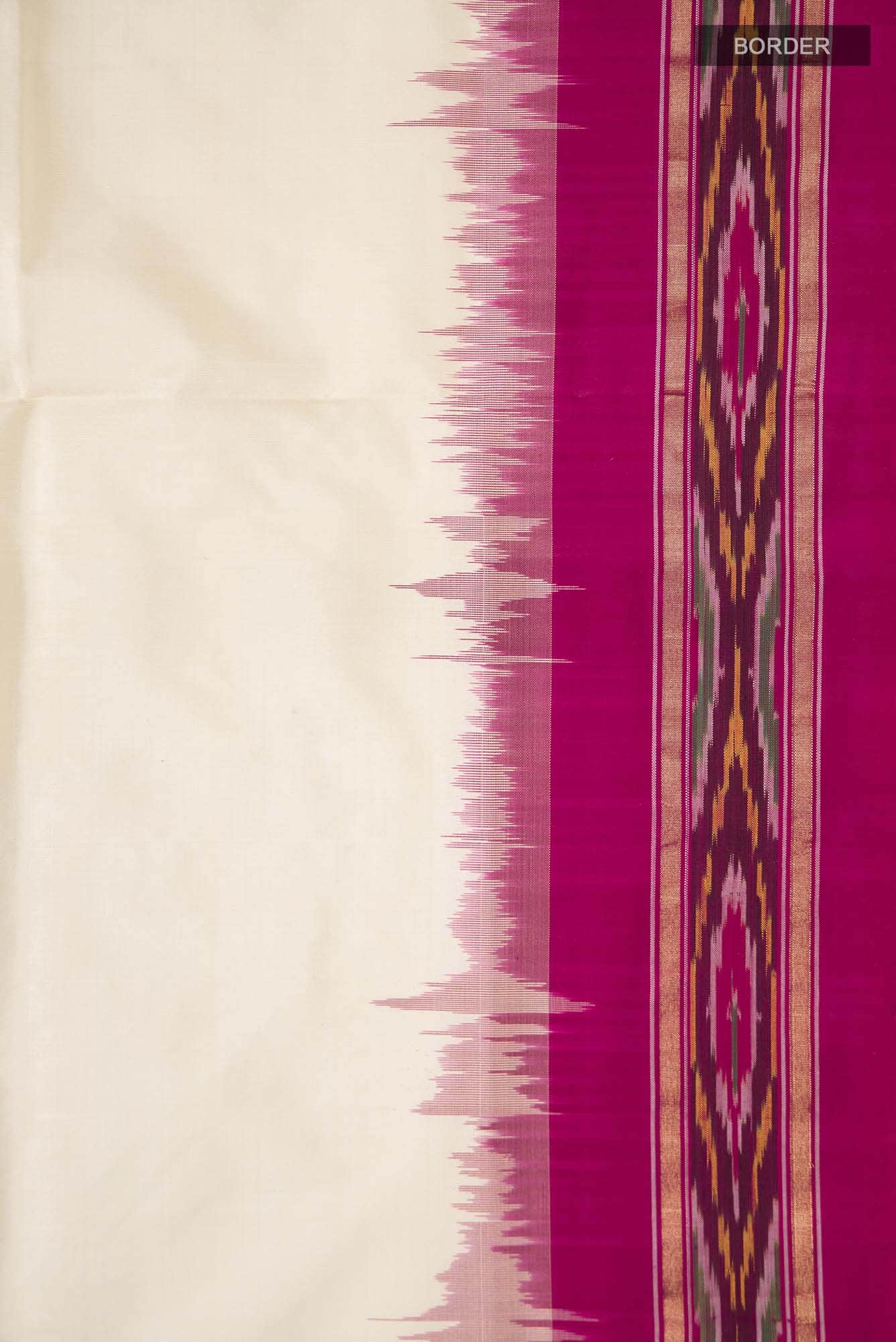 Cream Pochampally Silk Saree