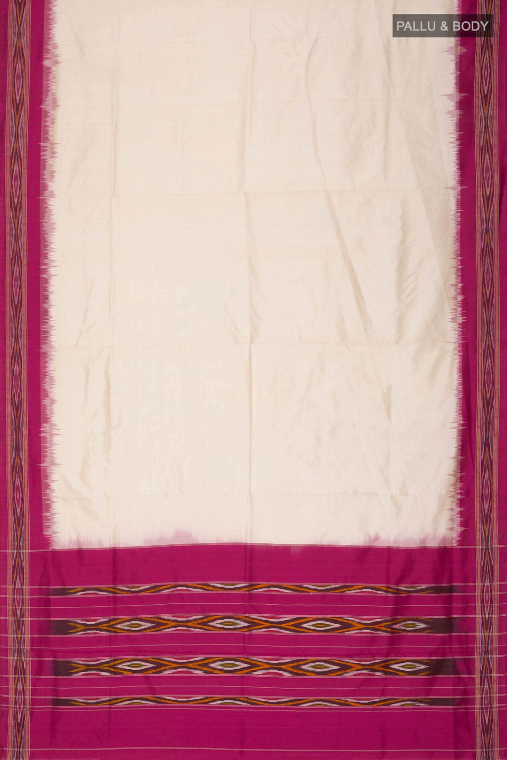 Cream Pochampally Silk Saree