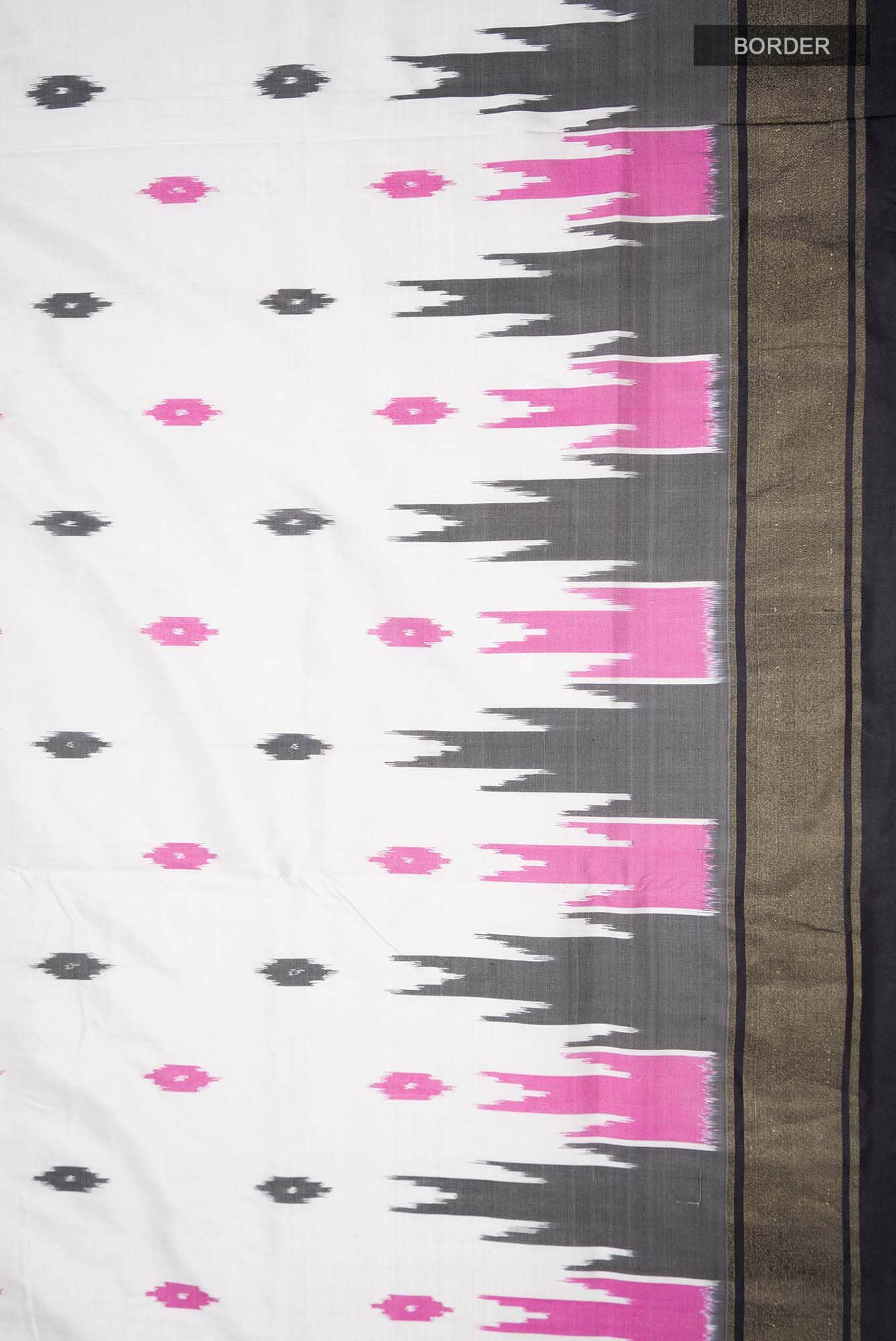 Cream Pochampally Silk Saree
