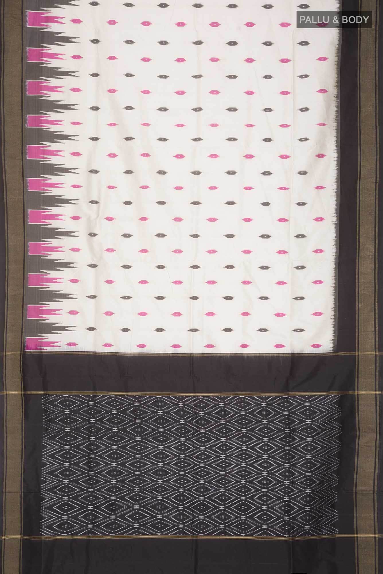 Cream Pochampally Silk Saree