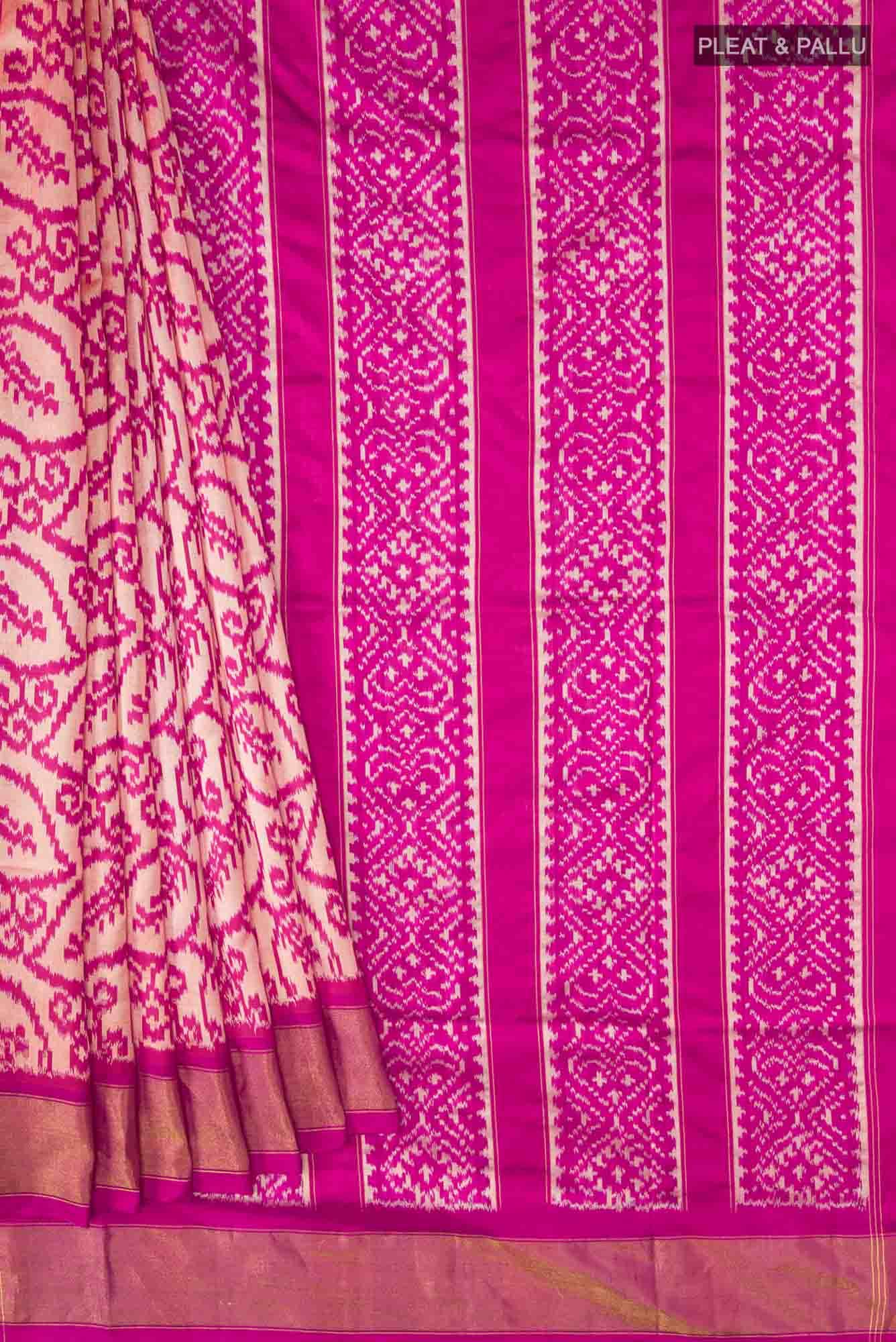 Beige Pochampally Silk Saree