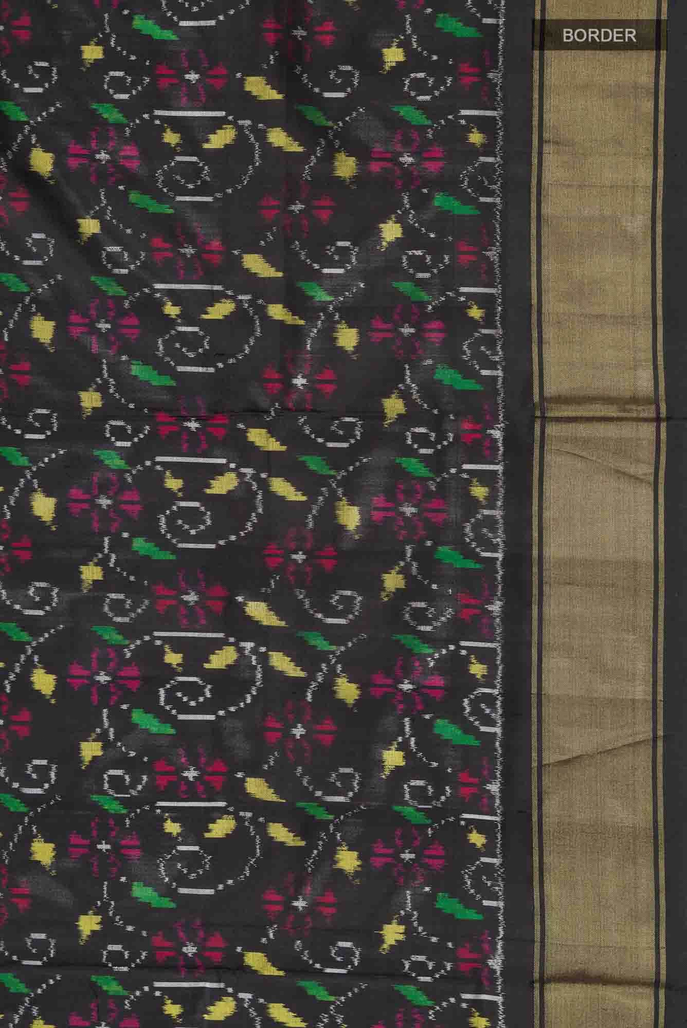 Black Pochampally Silk Saree