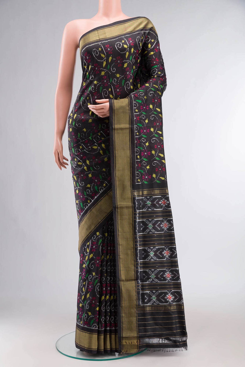 Black Pochampally Silk Saree