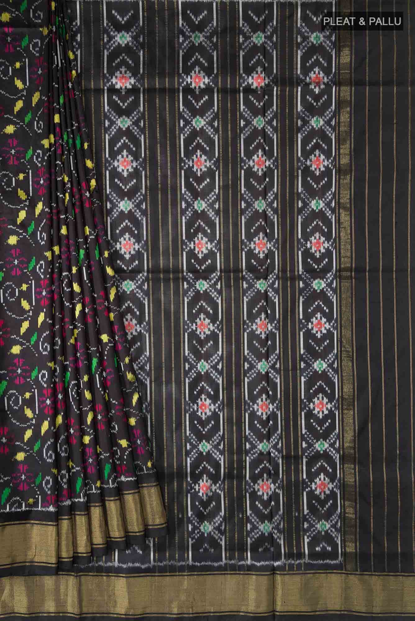 Black Pochampally Silk Saree