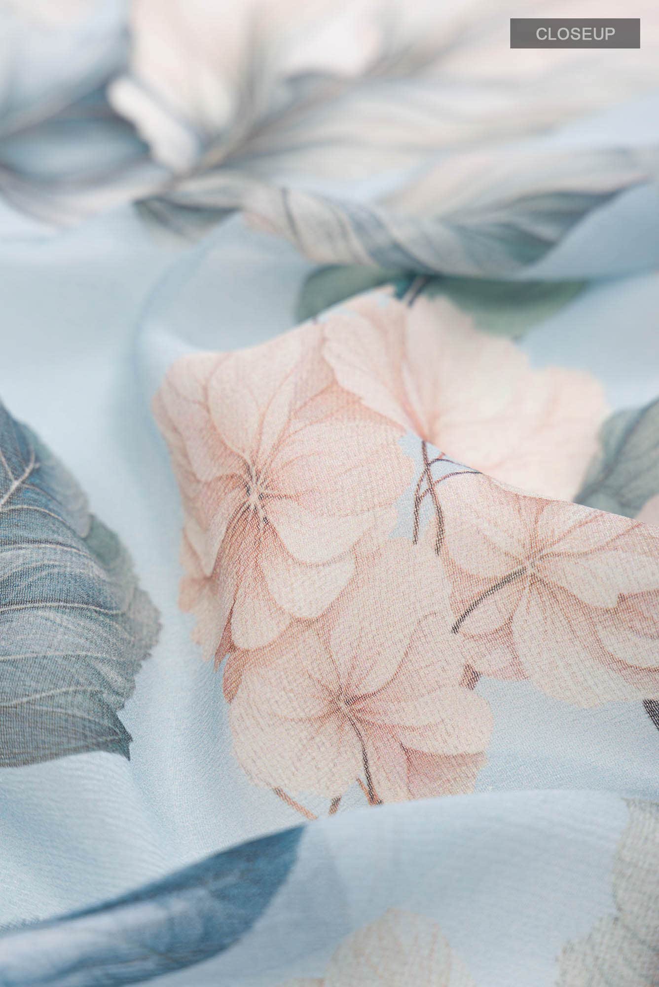 Blue Mysore Chiffon Saree