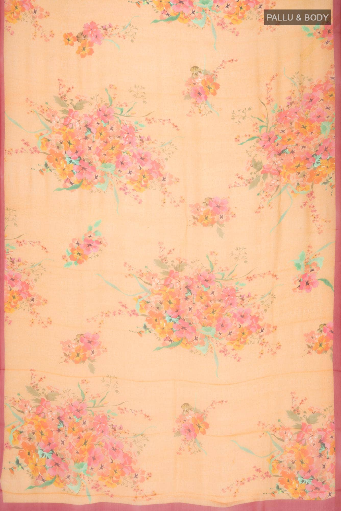 Yellow Mysore Chiffon Saree