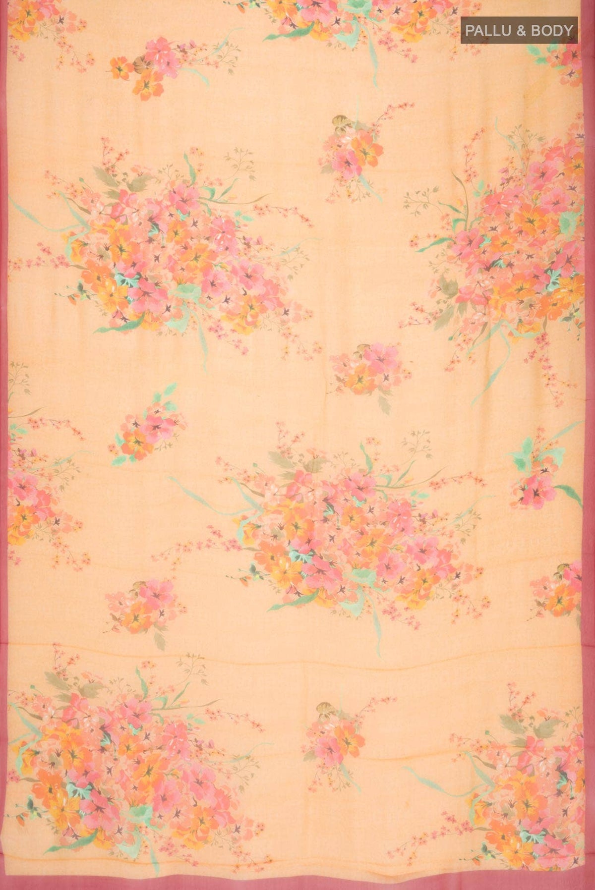 Orange Mysore Chiffon Saree