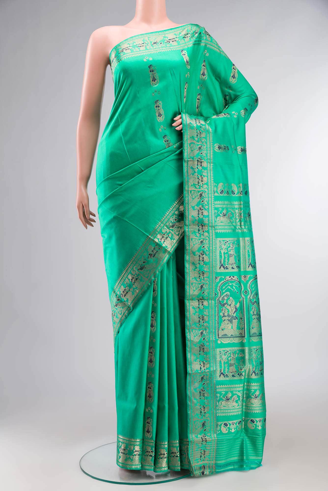 Green Baluchari Silk Saree