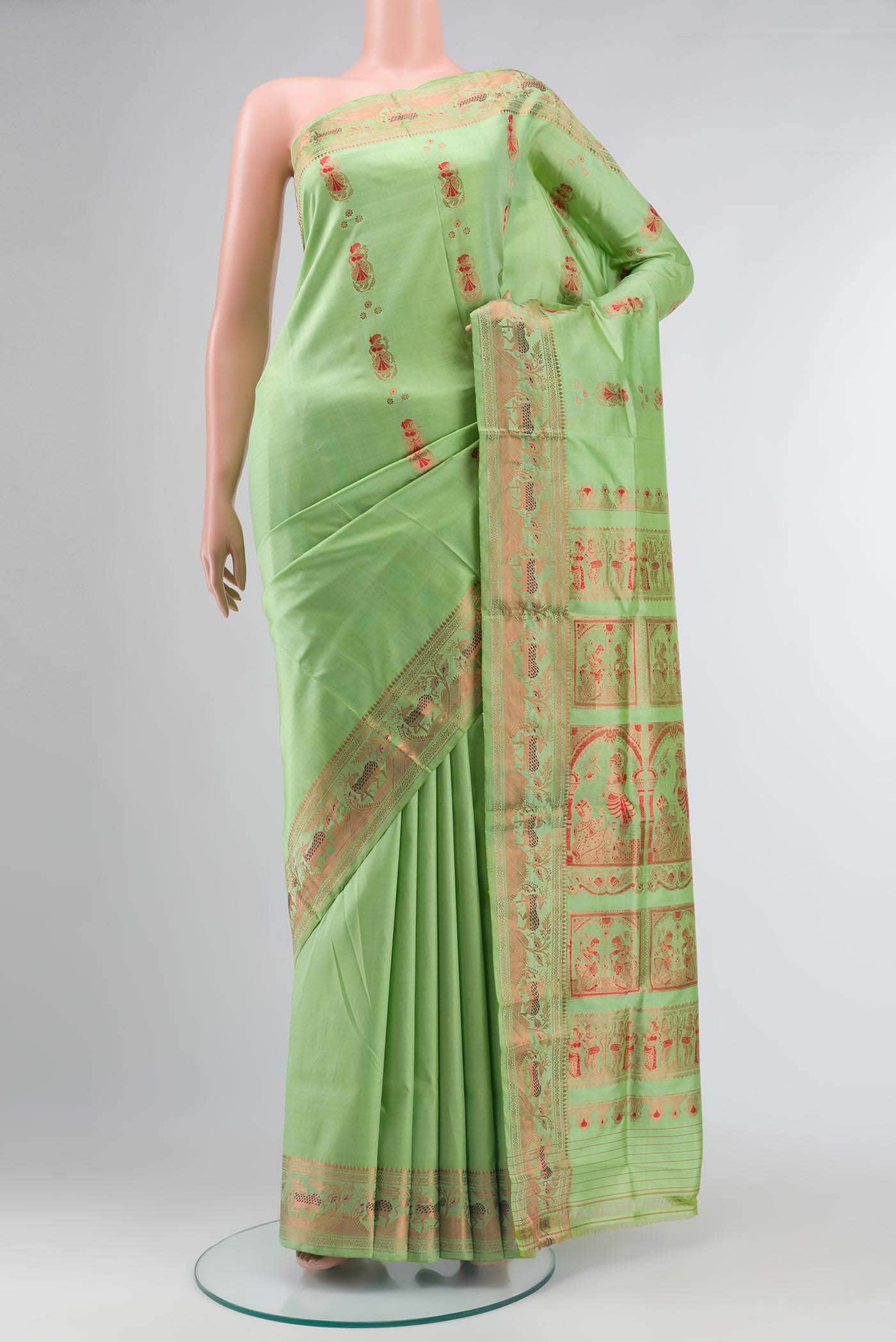 Green Baluchari Silk Saree