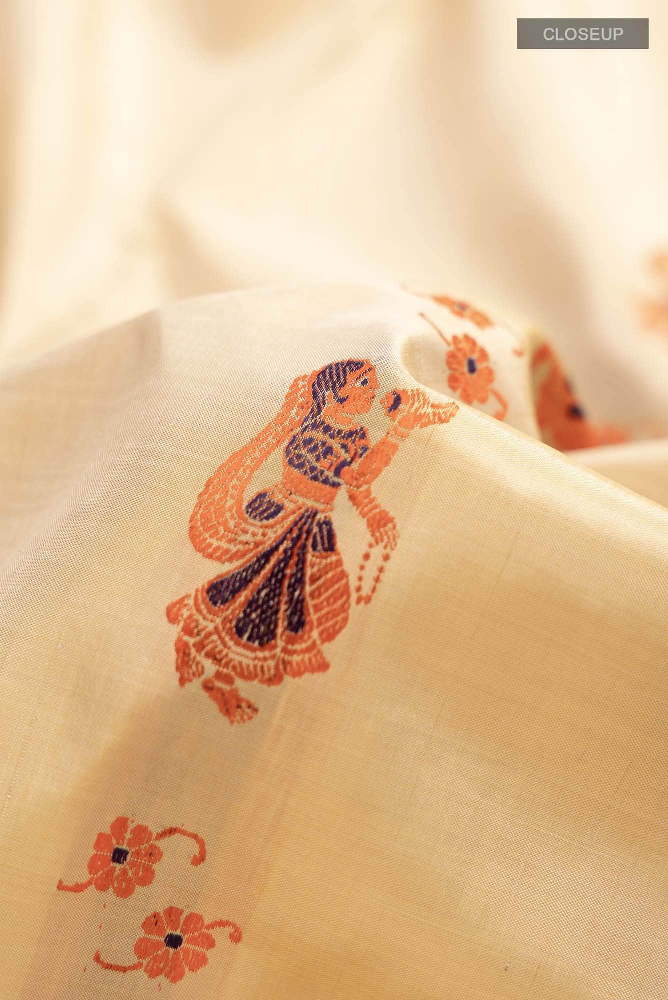 Beige Baluchari Silk Saree