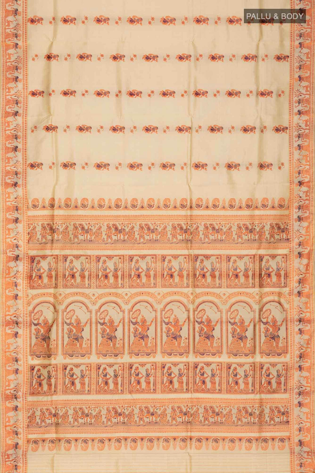 Beige Baluchari Silk Saree