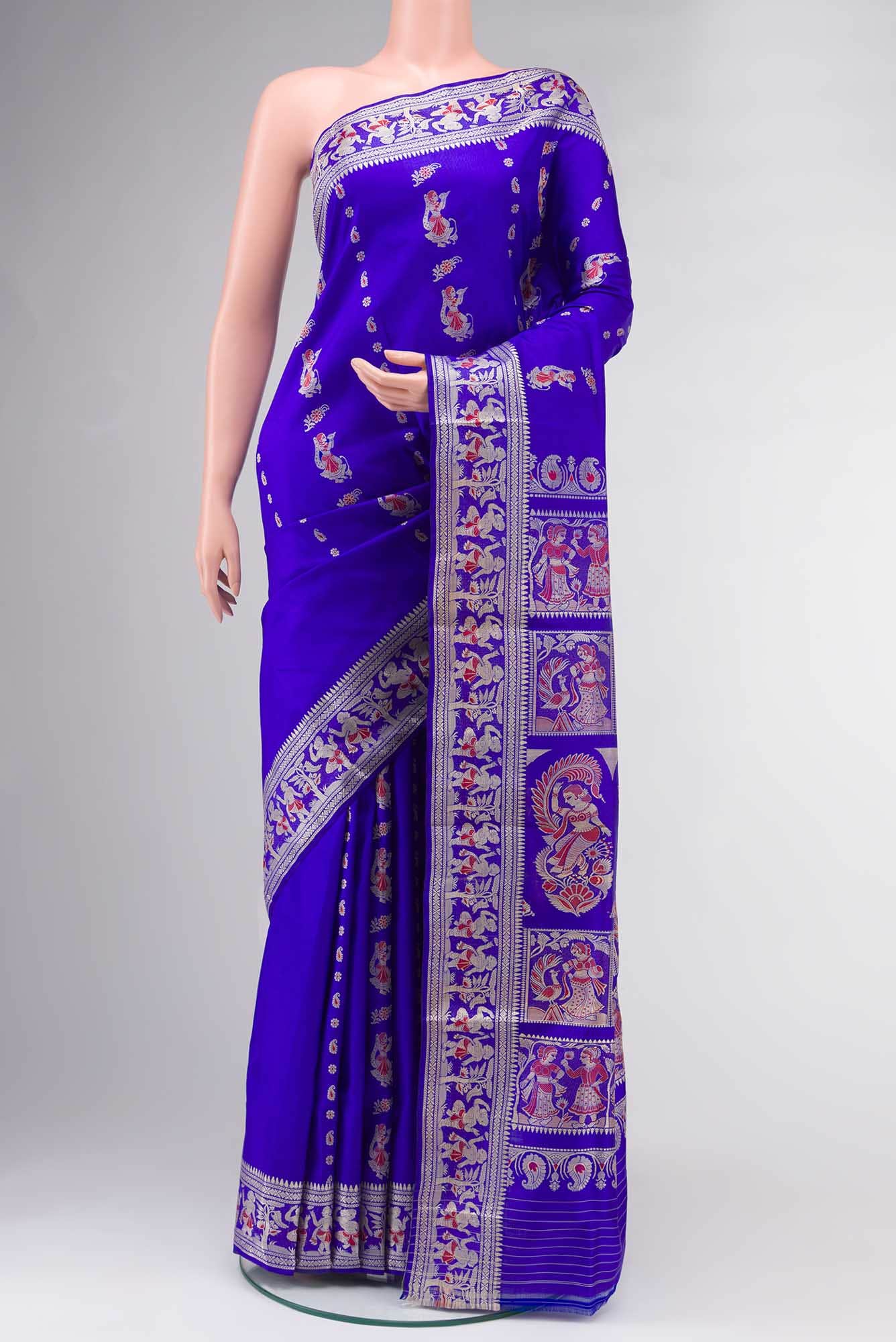 Blue Baluchari Silk Saree