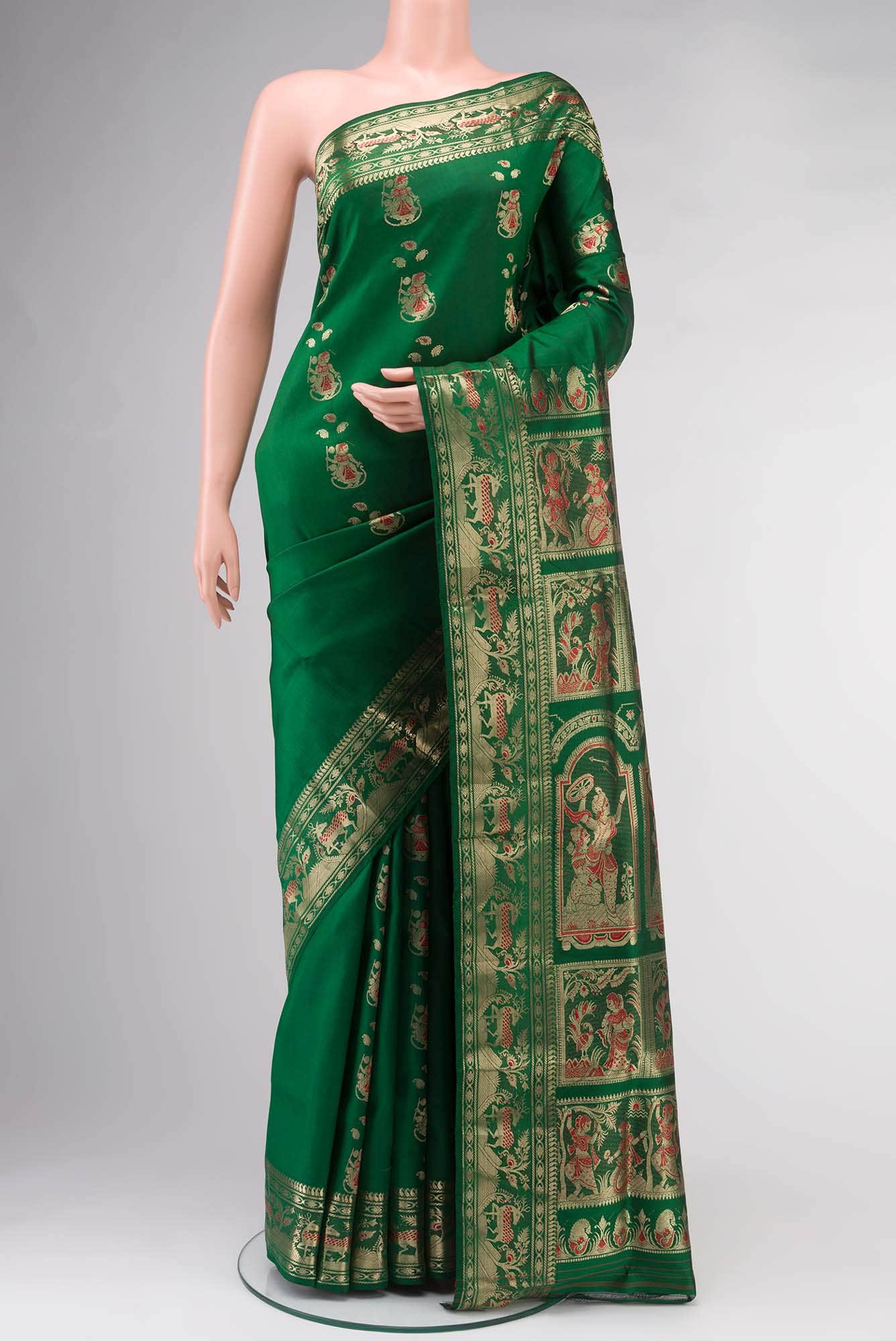 Green Baluchari Silk Saree