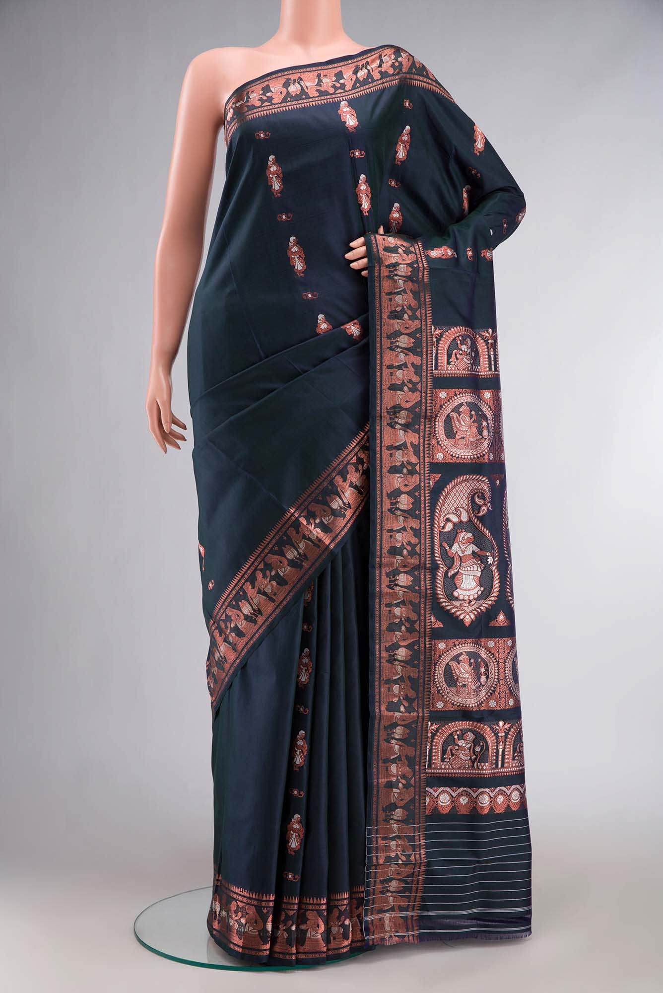 Blue Baluchari Silk Saree