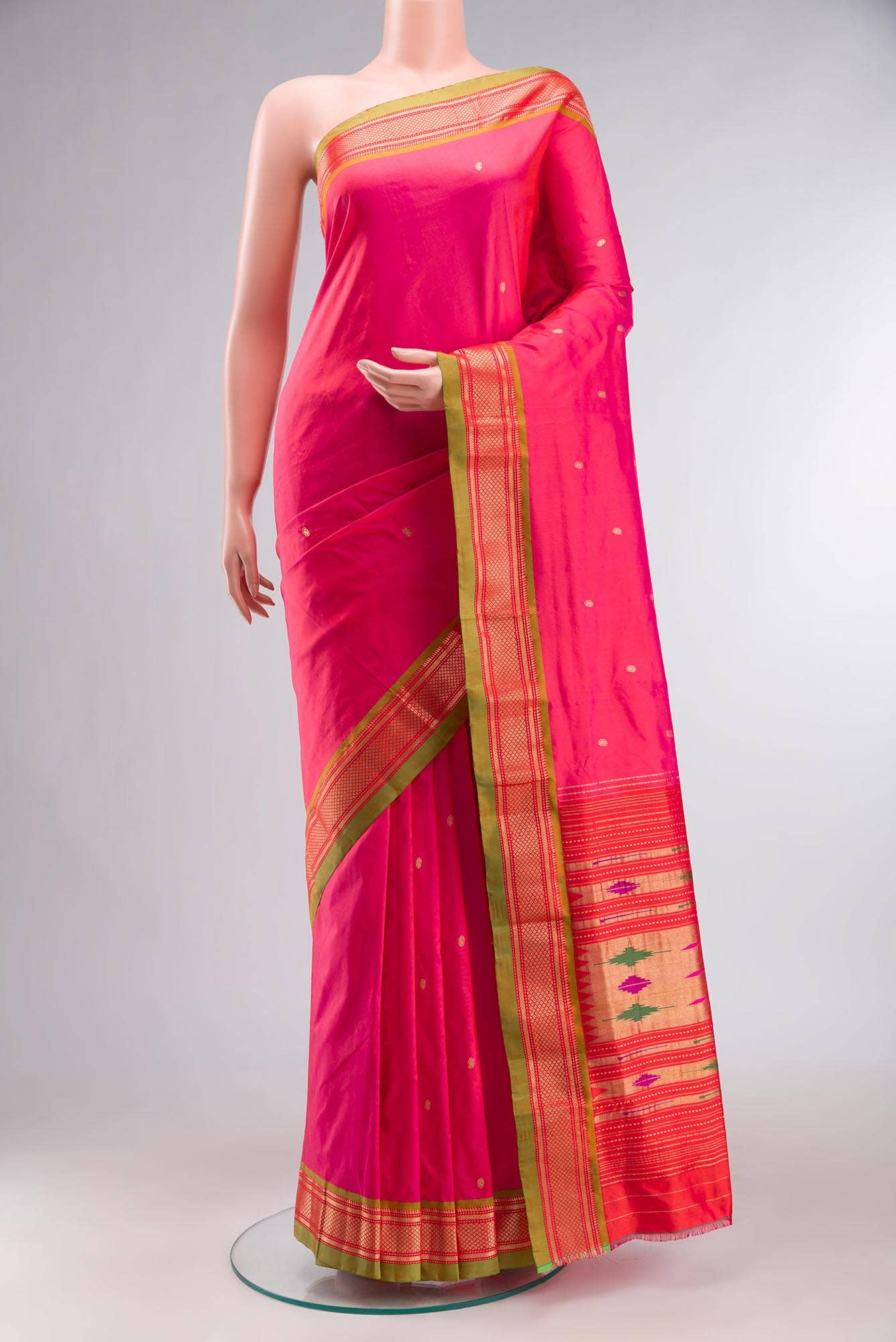 Pink Paithani Silk Saree