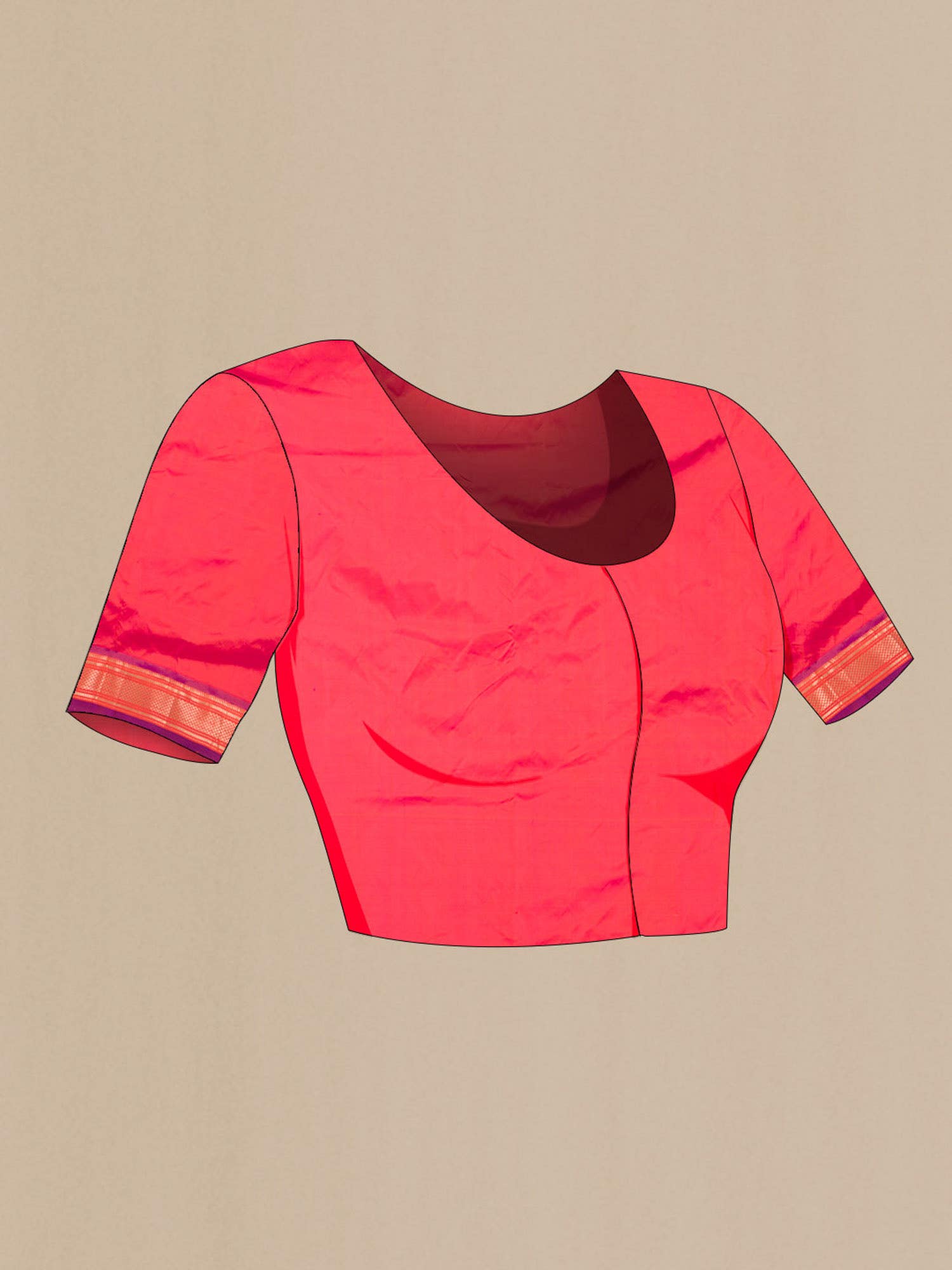 Orange with Pink Dual Tone Paithani Silk Saree