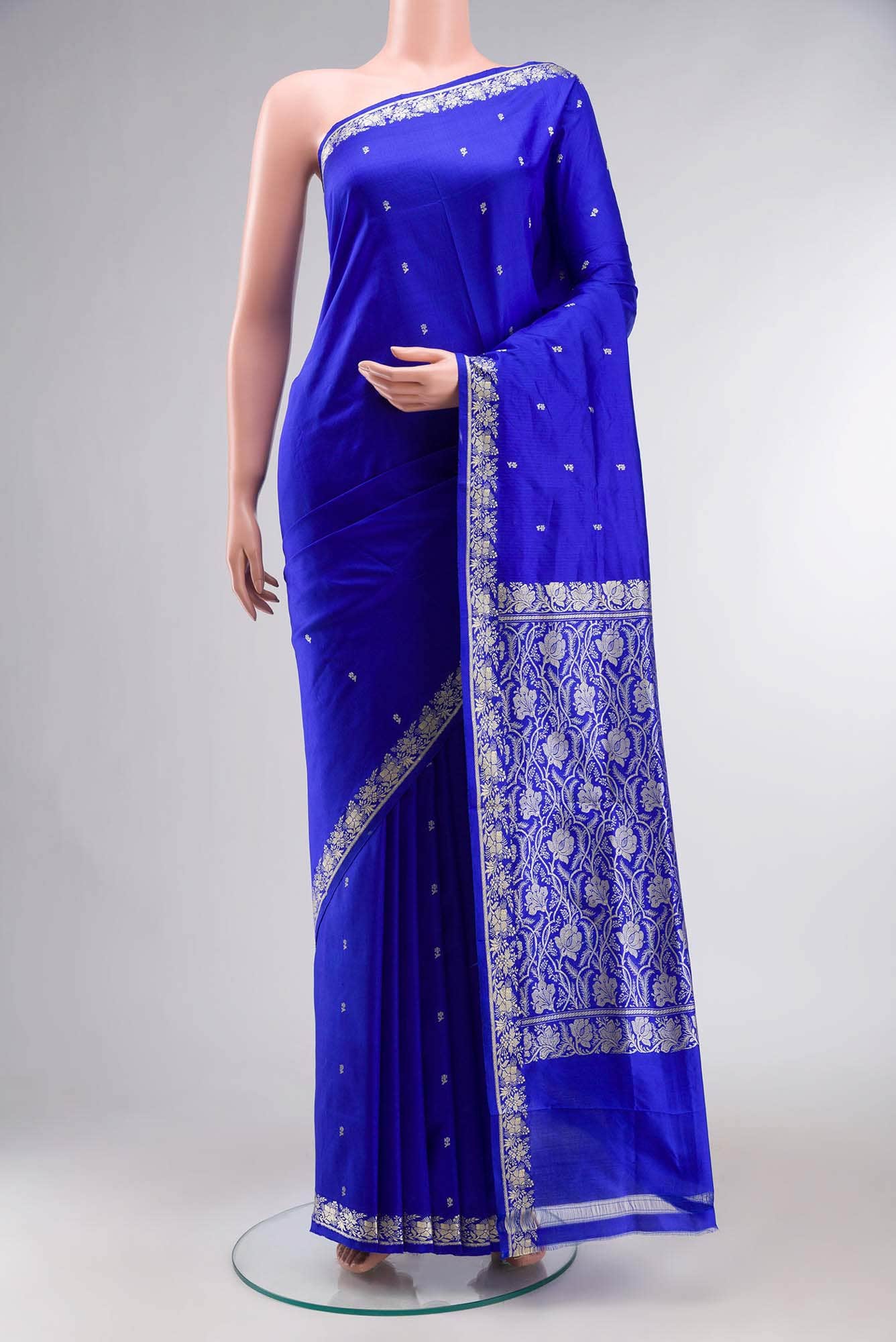 Blue Banarasi Katan Silk Saree