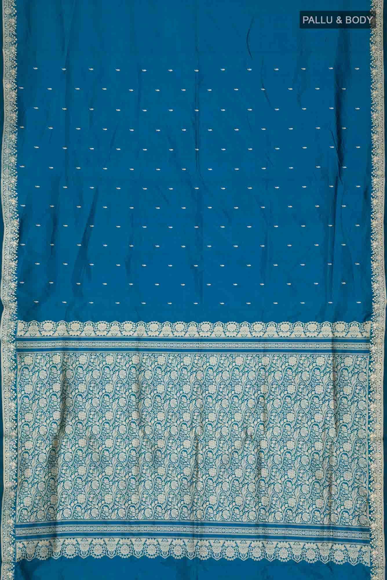 Blue Banarasi Katan Silk Saree