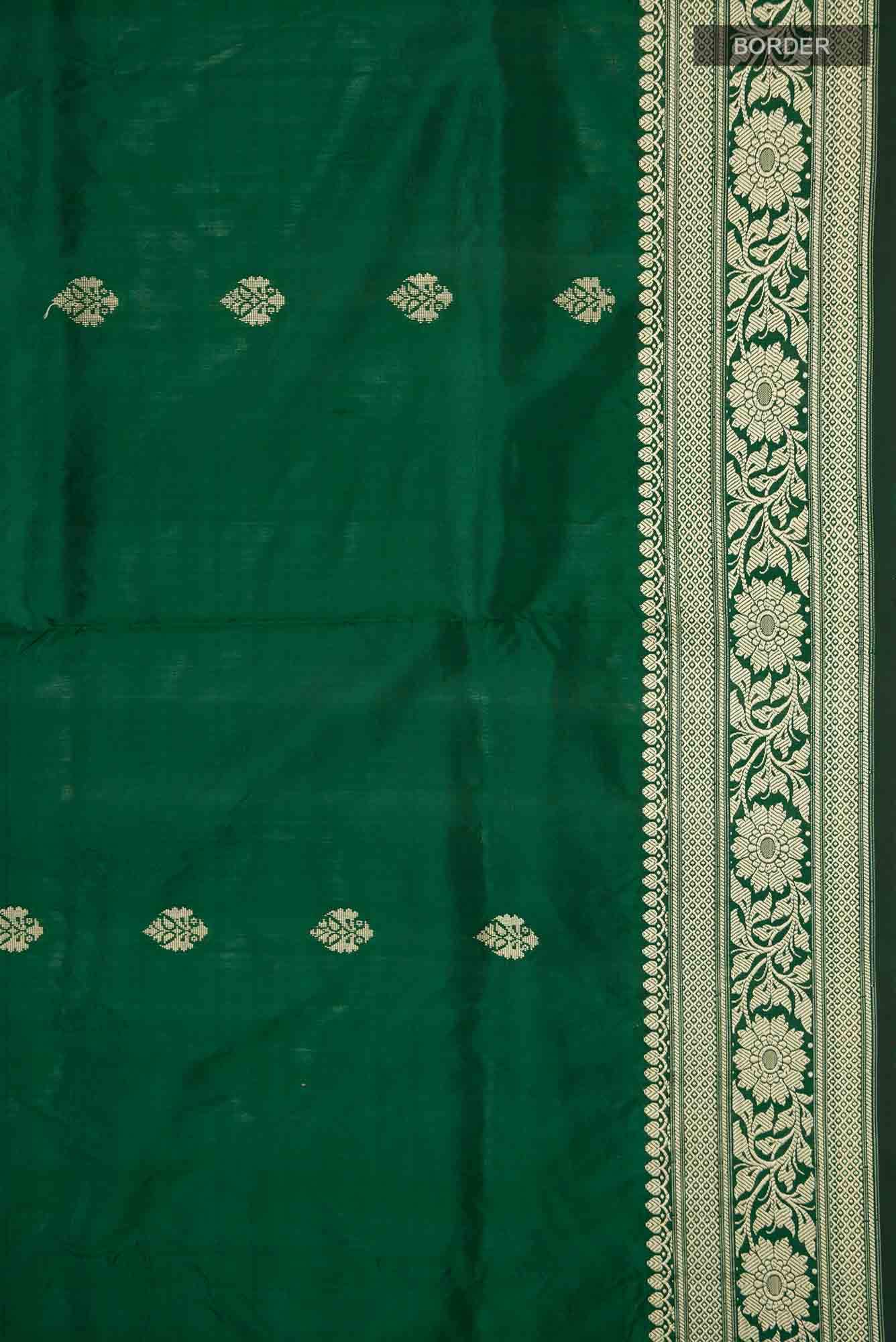 Green Banarasi Katan Silk Saree