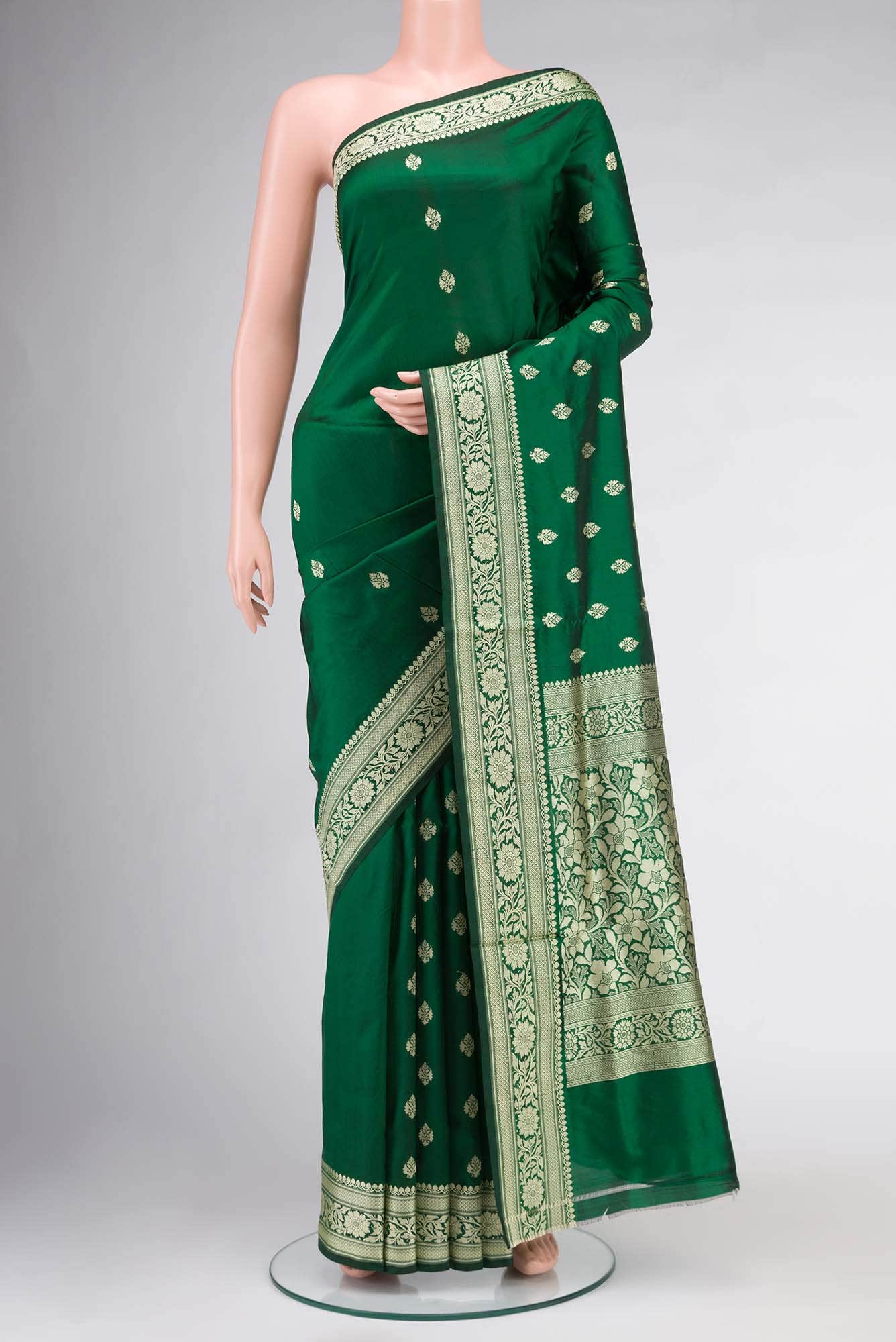 Green Banarasi Katan Silk Saree