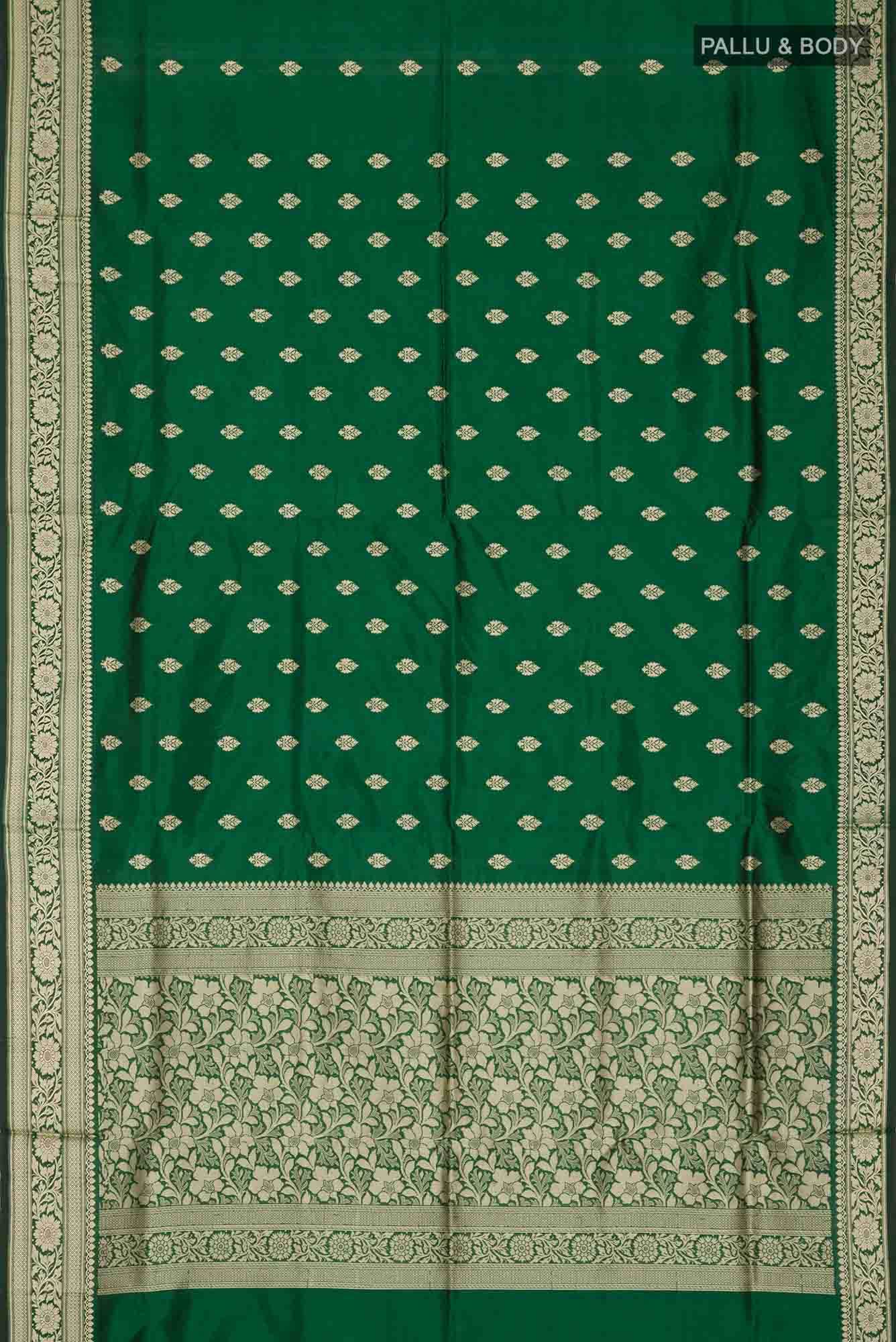 Green Banarasi Katan Silk Saree