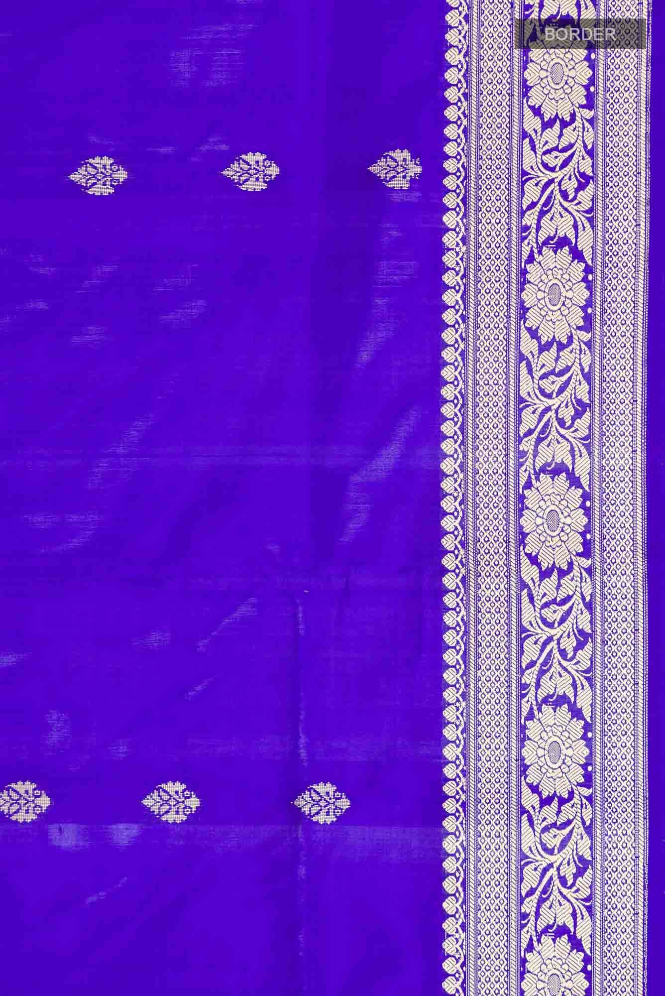 Blue Banarasi Katan Silk Saree