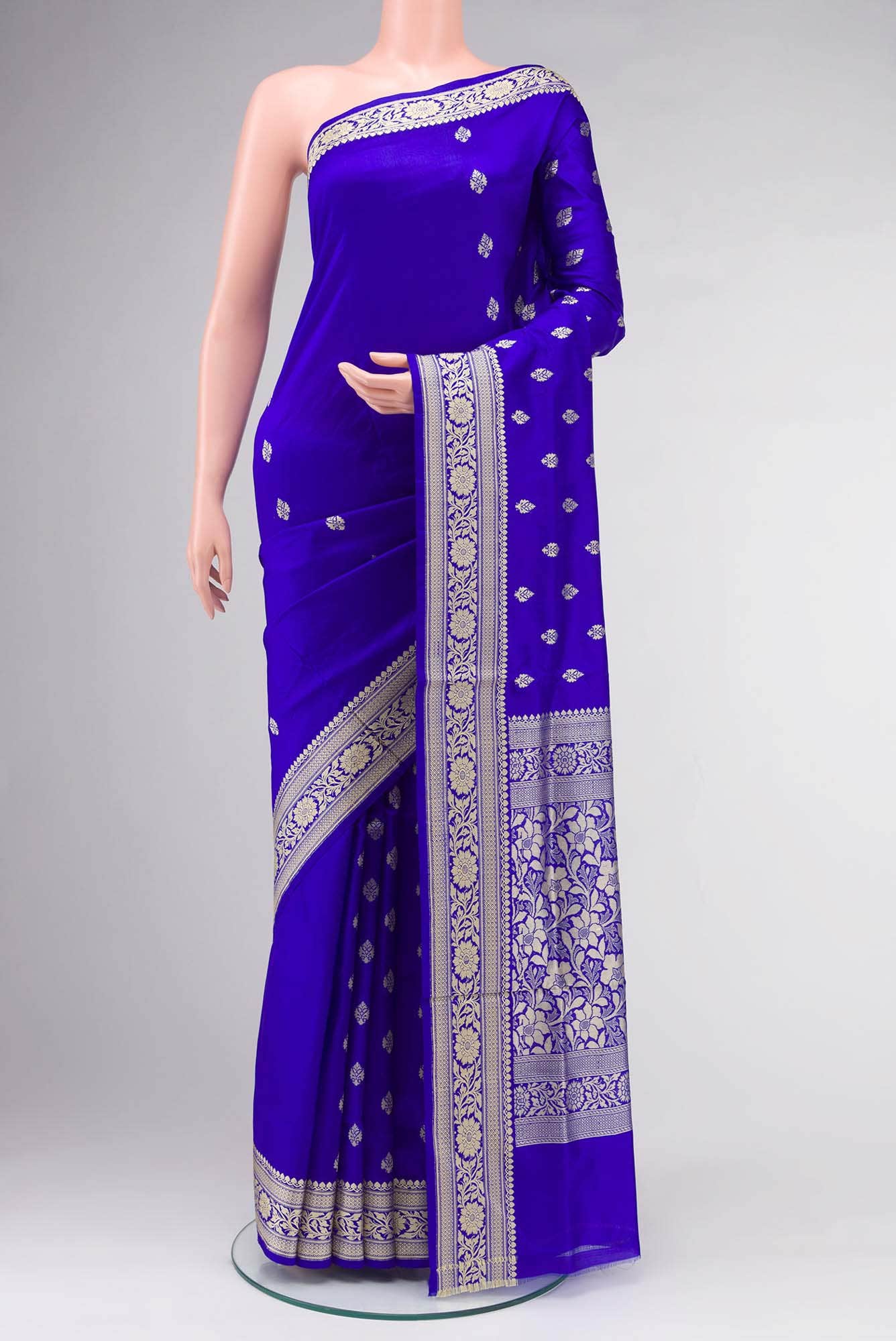 Blue Banarasi Katan Silk Saree