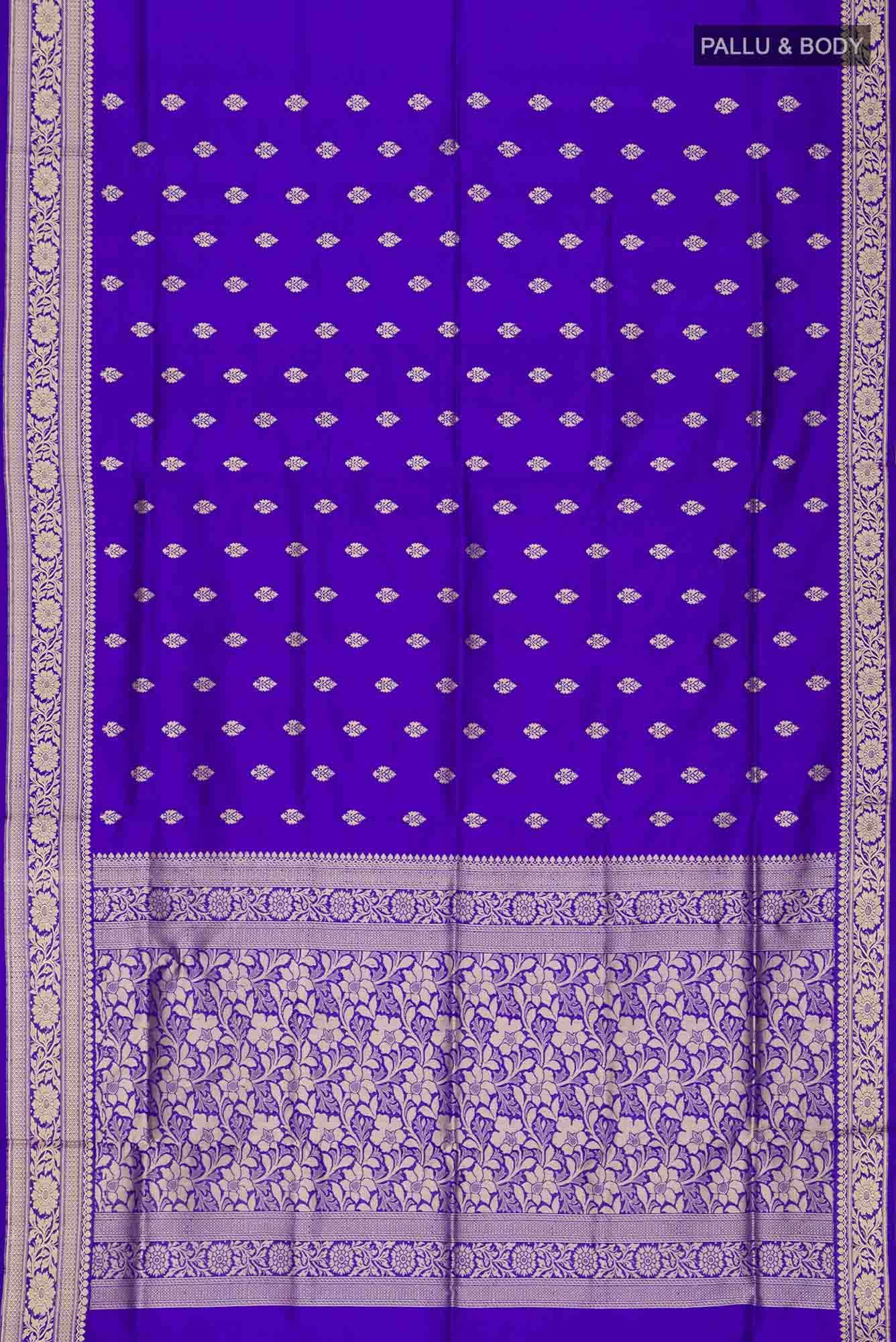 Blue Banarasi Katan Silk Saree