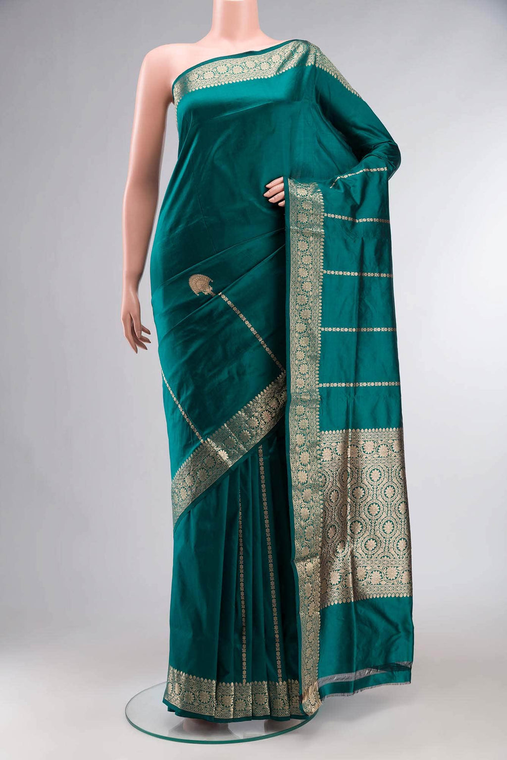 Green Banarasi Katan Silk Saree