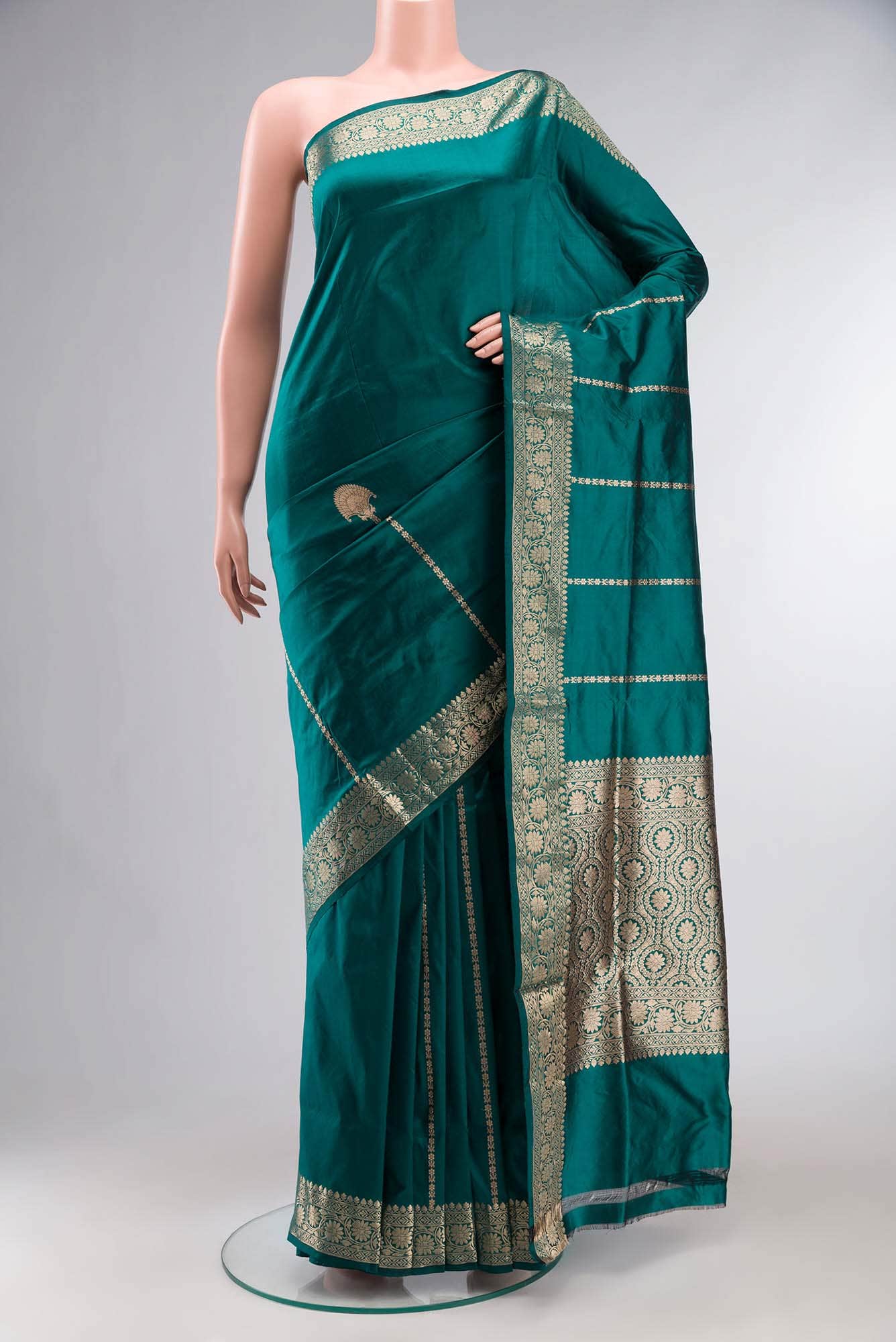 Green Banarasi Katan Silk Saree