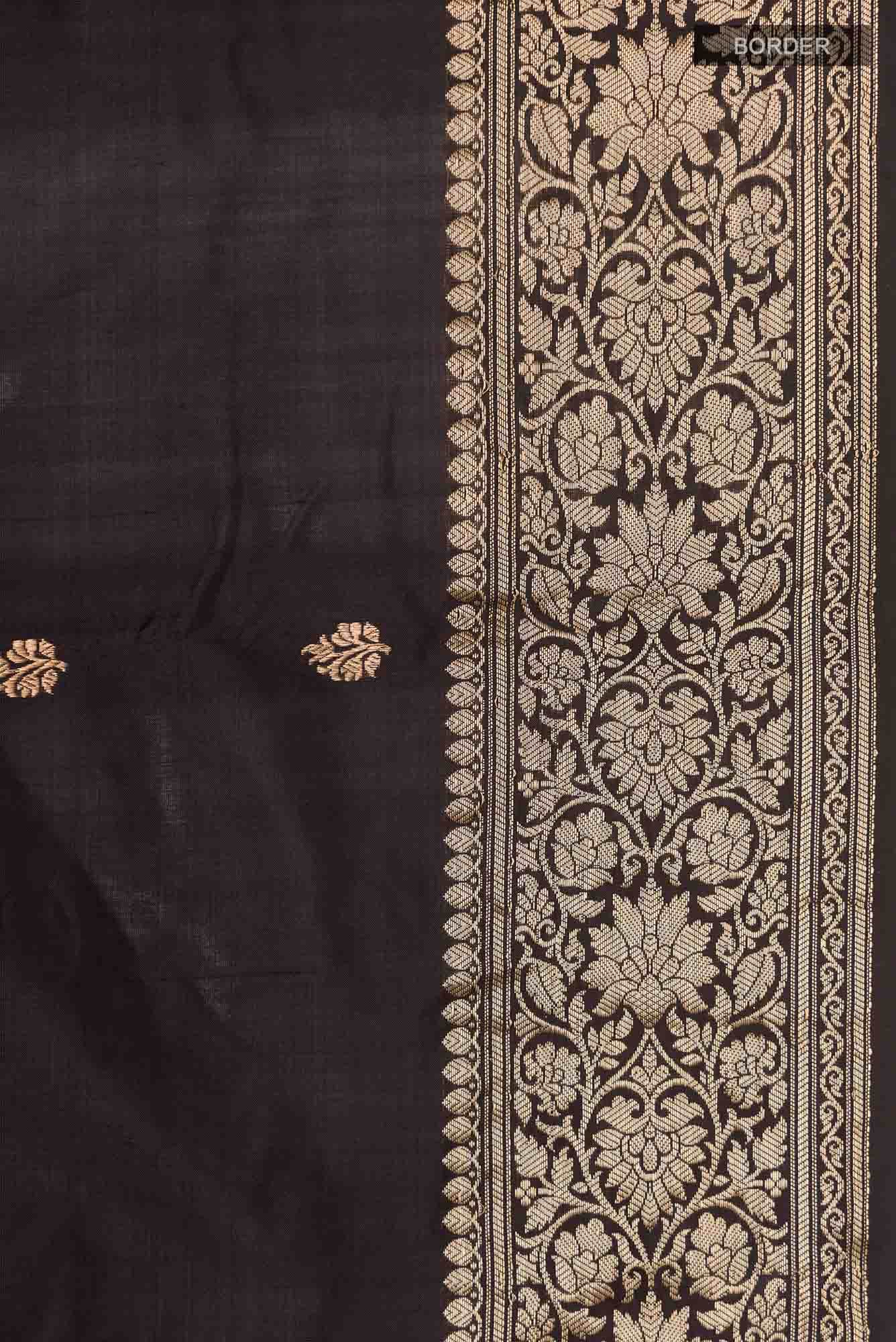 Black Banarasi Katan Silk Saree