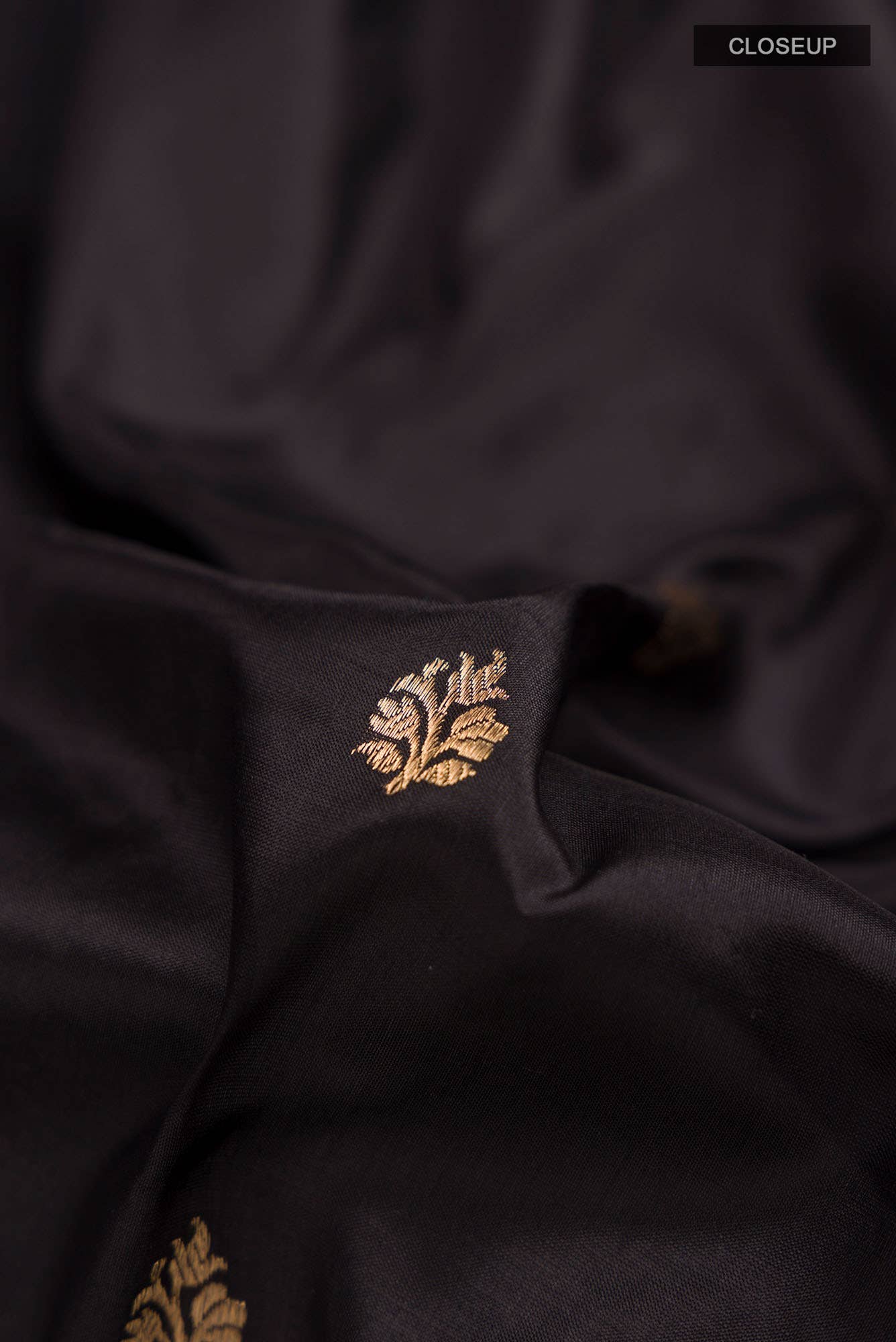 Black Banarasi Katan Silk Saree