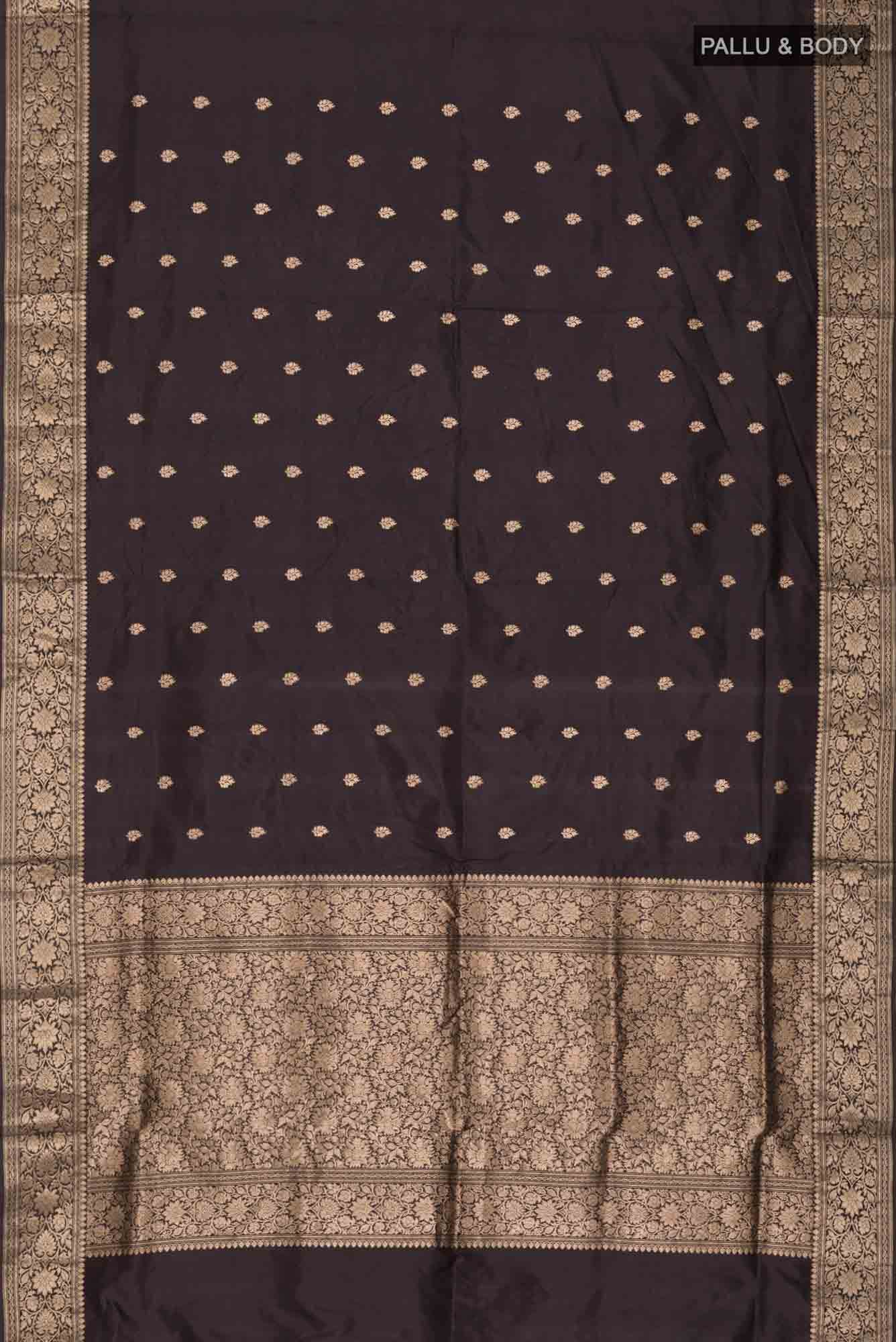 Black Banarasi Katan Silk Saree