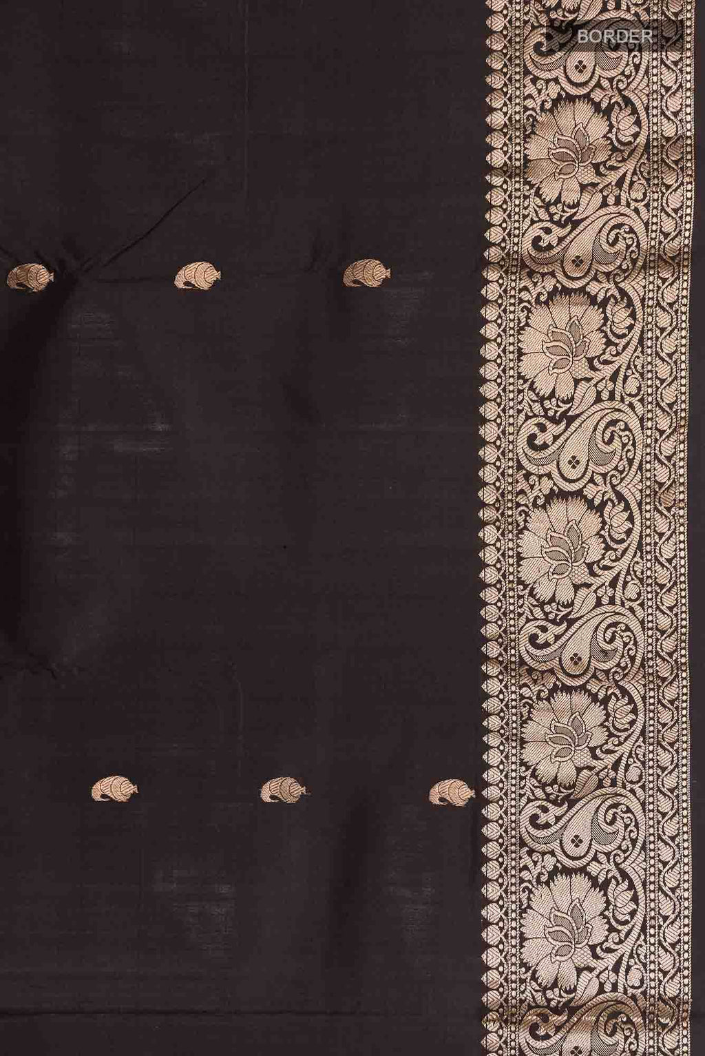 Black Banarasi Katan Silk Saree