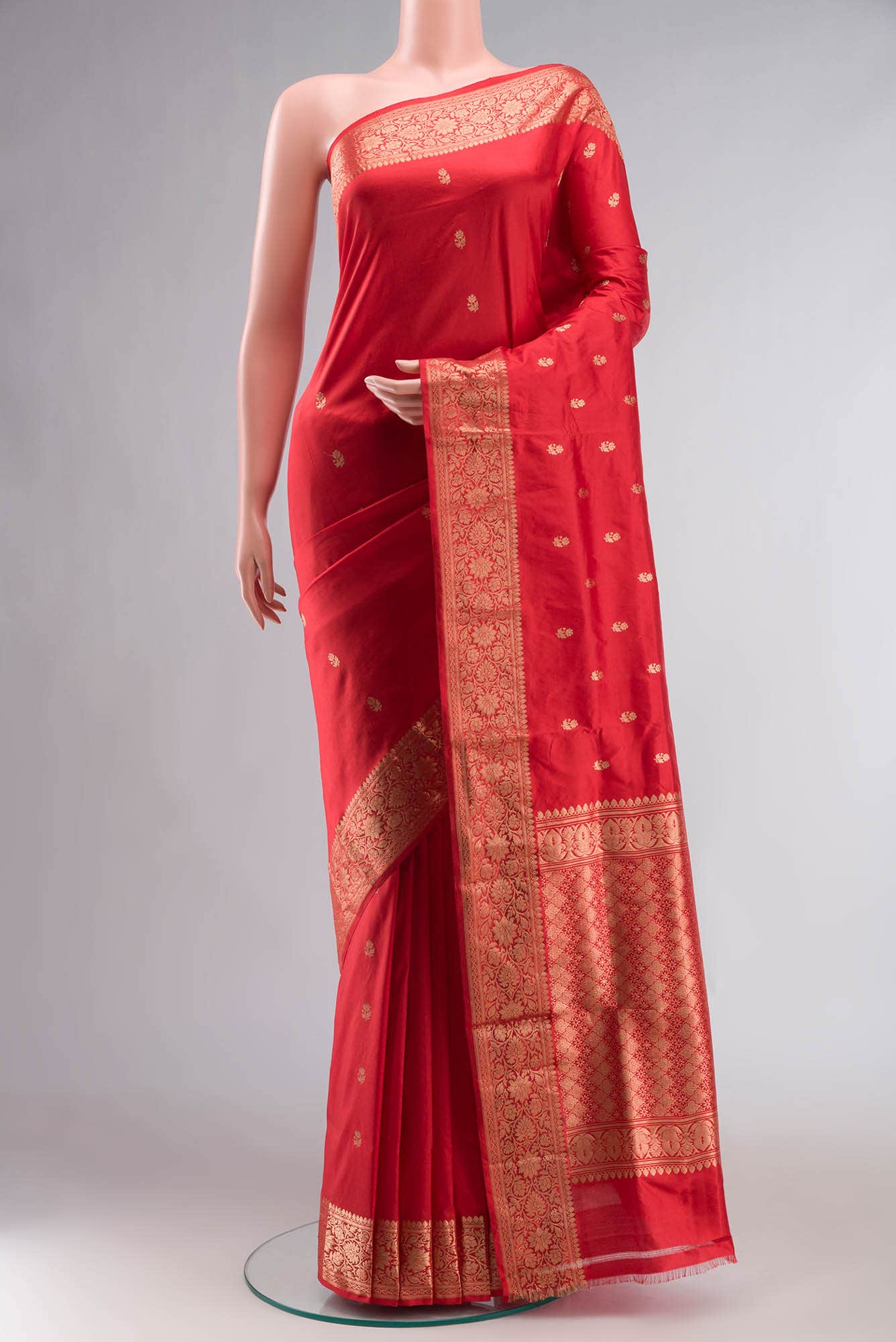 Red Banarasi Katan Silk Saree