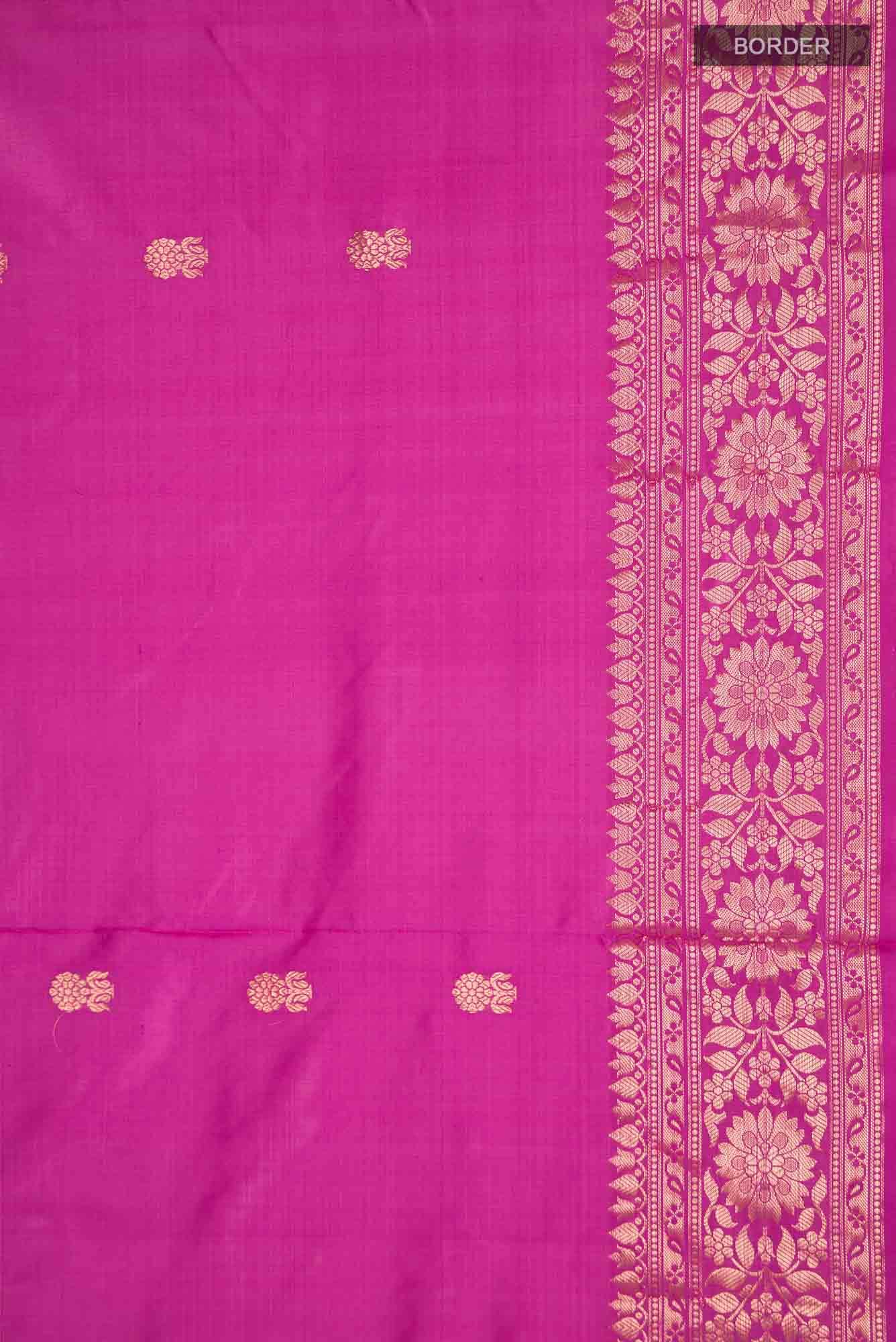 Rose pink Banarasi Katan Silk Saree