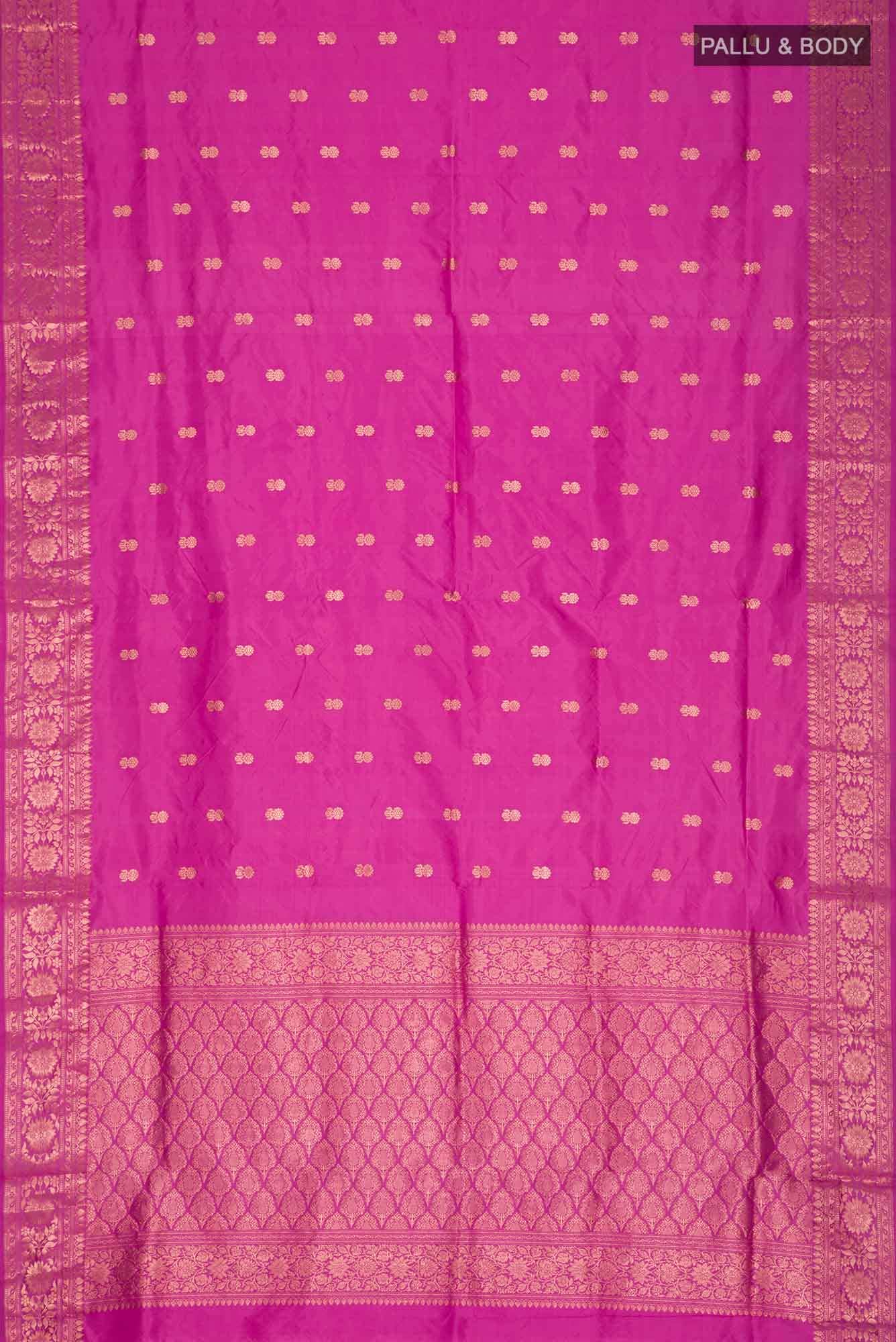 Rose pink Banarasi Katan Silk Saree