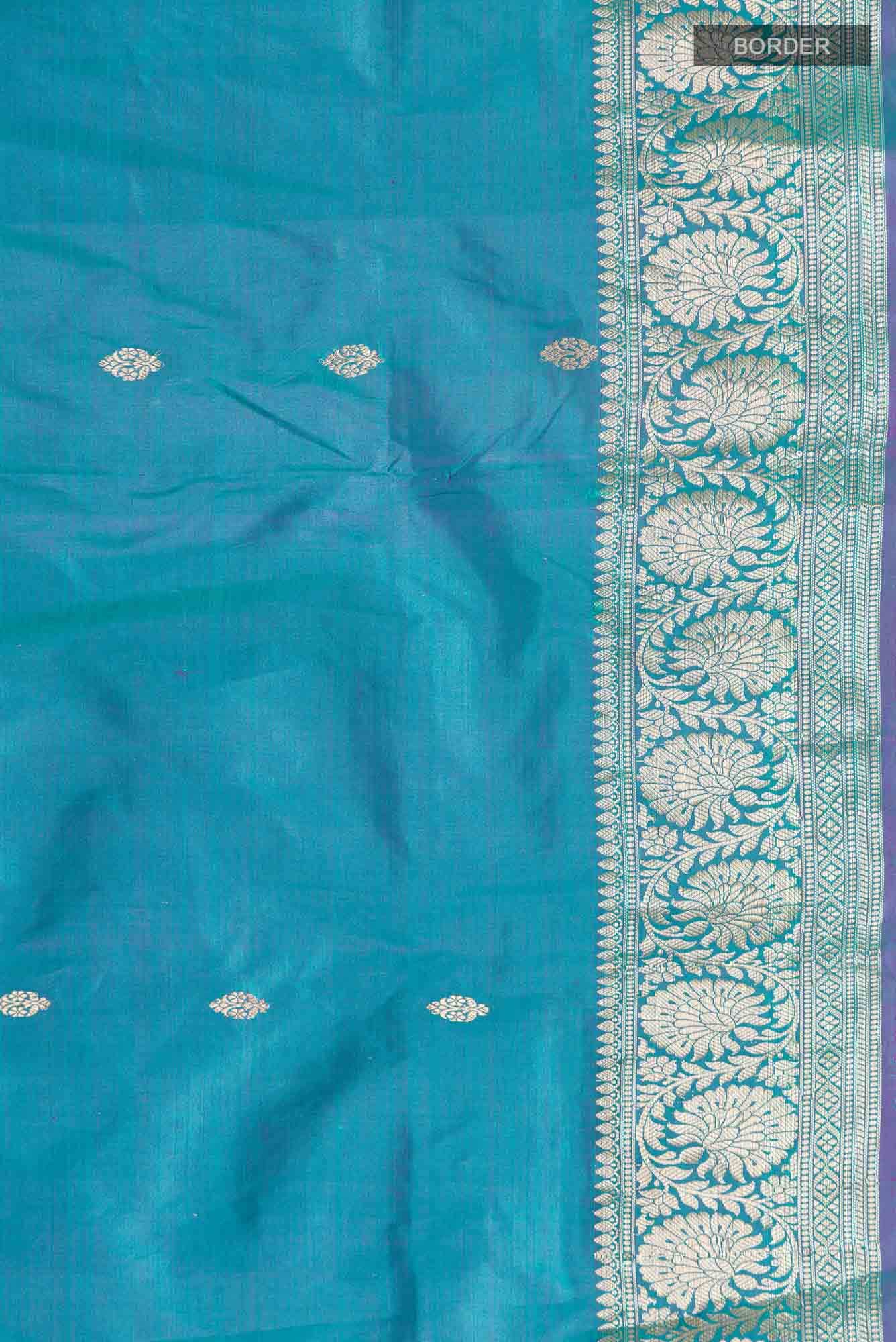 Blue Banarasi Katan Silk Saree